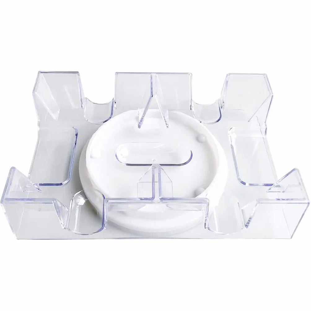 Caja de Cartas de póquer Transparente con Bandeja giratoria, Soporte para Juegos de Mesa