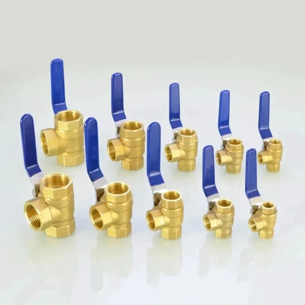 Llave de paso agua 1/4 "3/8" 1/2 "3/4" 1 "BSPP igual hembra latón Tee 3 vías L-Port T-Port Ball Vavle agua Gas aceite hogar jardín(1",L-Port)