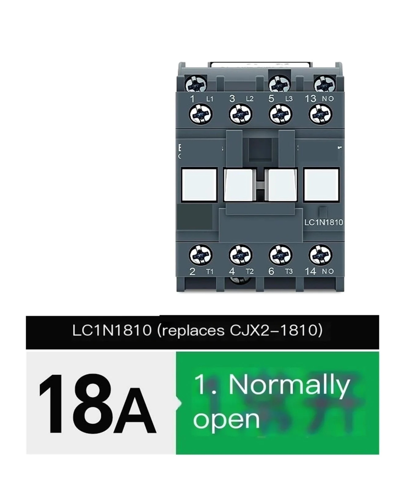 Contactor trifásico de CA, LC1N1210 LC1N1810 LC1N1201 B5N 12/18A 24V-380V Contactor industrial de voltaje de bobina 3P(LC1N1810,24V)