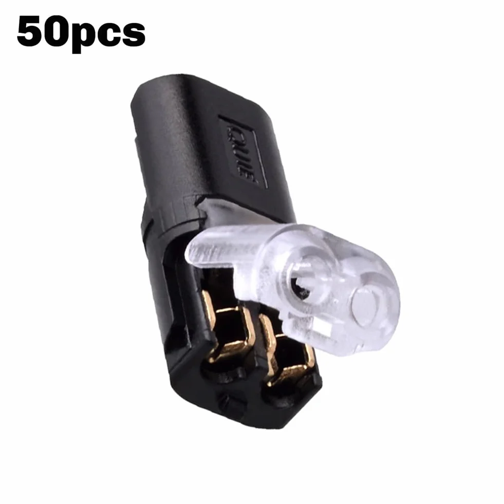 Conectores A Presión de Cable de 2 Pines, Conector Enchufable Impermeable con Hebilla de Bloqueo, 50 Unidades