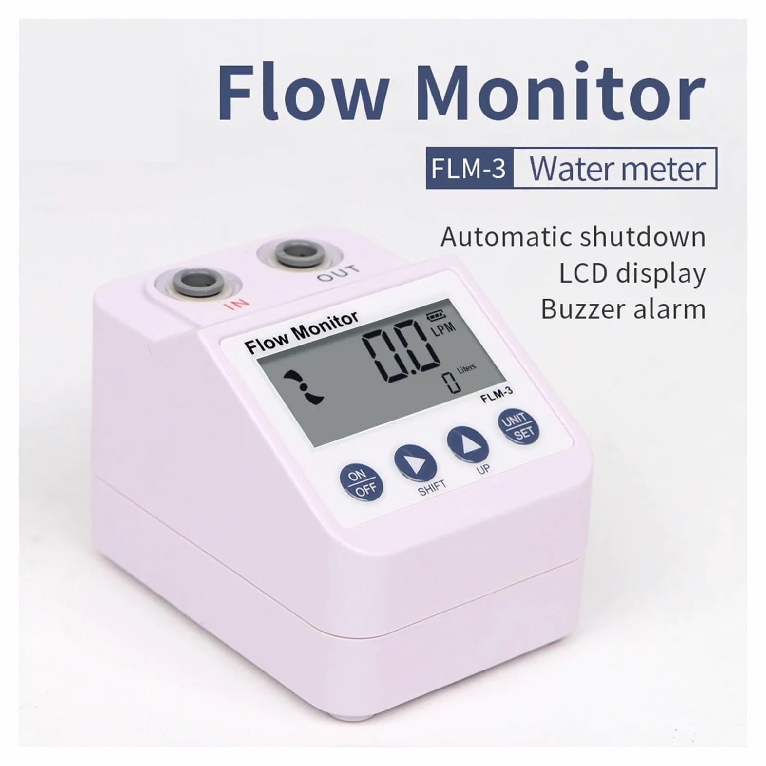 Medidor de Flujo de Agua, Medidor de Flujo de Agua Purificador de Agua Medidor de Flujo Alarma y función de Ahorro de energía Filtro Sensor de Flujo de Agua Monitor 1/4 Pulgada