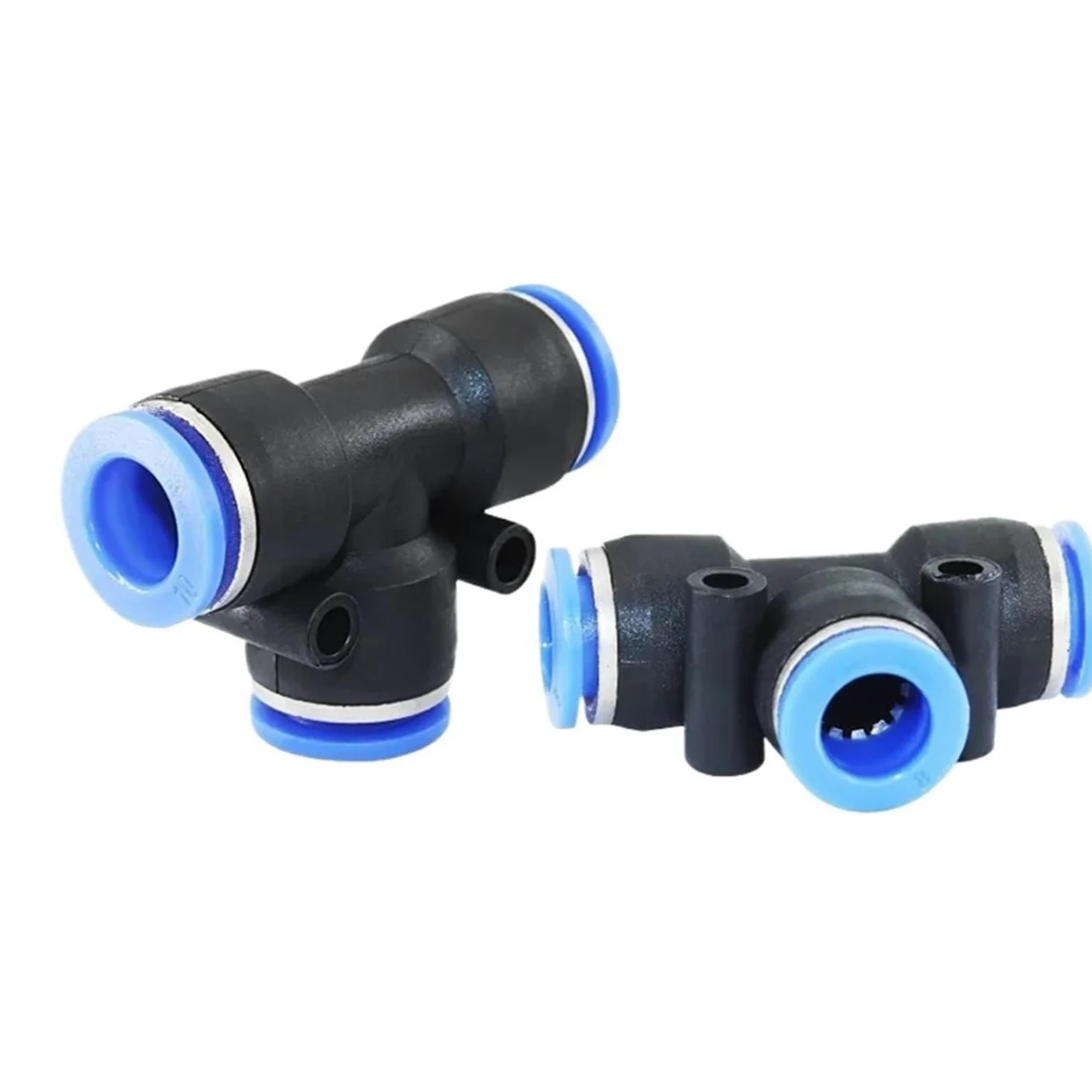 100 conectores de aire PE PY 4, 6, 8, 10, 12 mm, conexión neumática rápida, conector de tubo de manguera de plástico de 3 vías (4 mm, 100 unidades), PY)