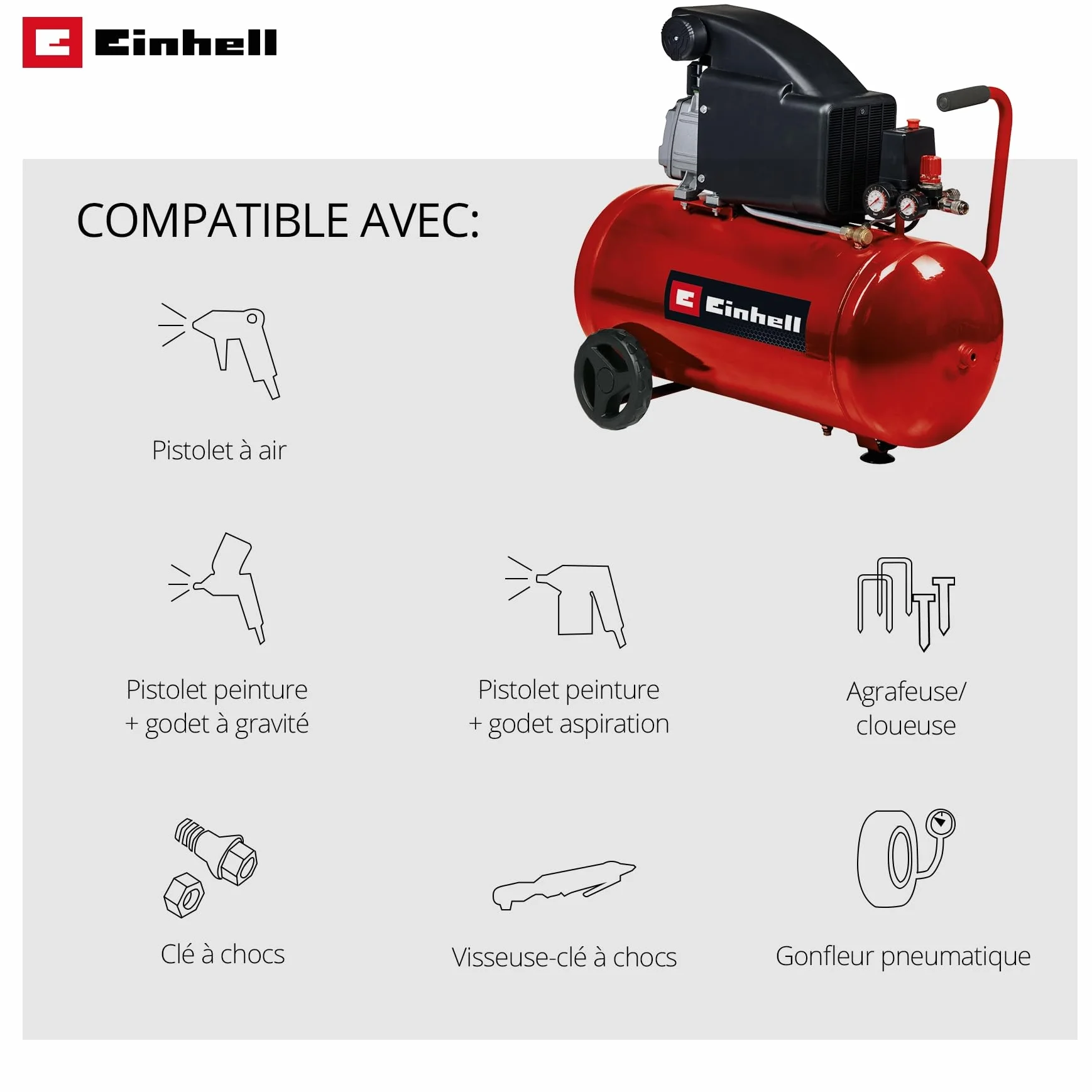 Einhell Compresor TC-AC 270/50/8 8 bar 1,8 kW 270 l/min 50 l
