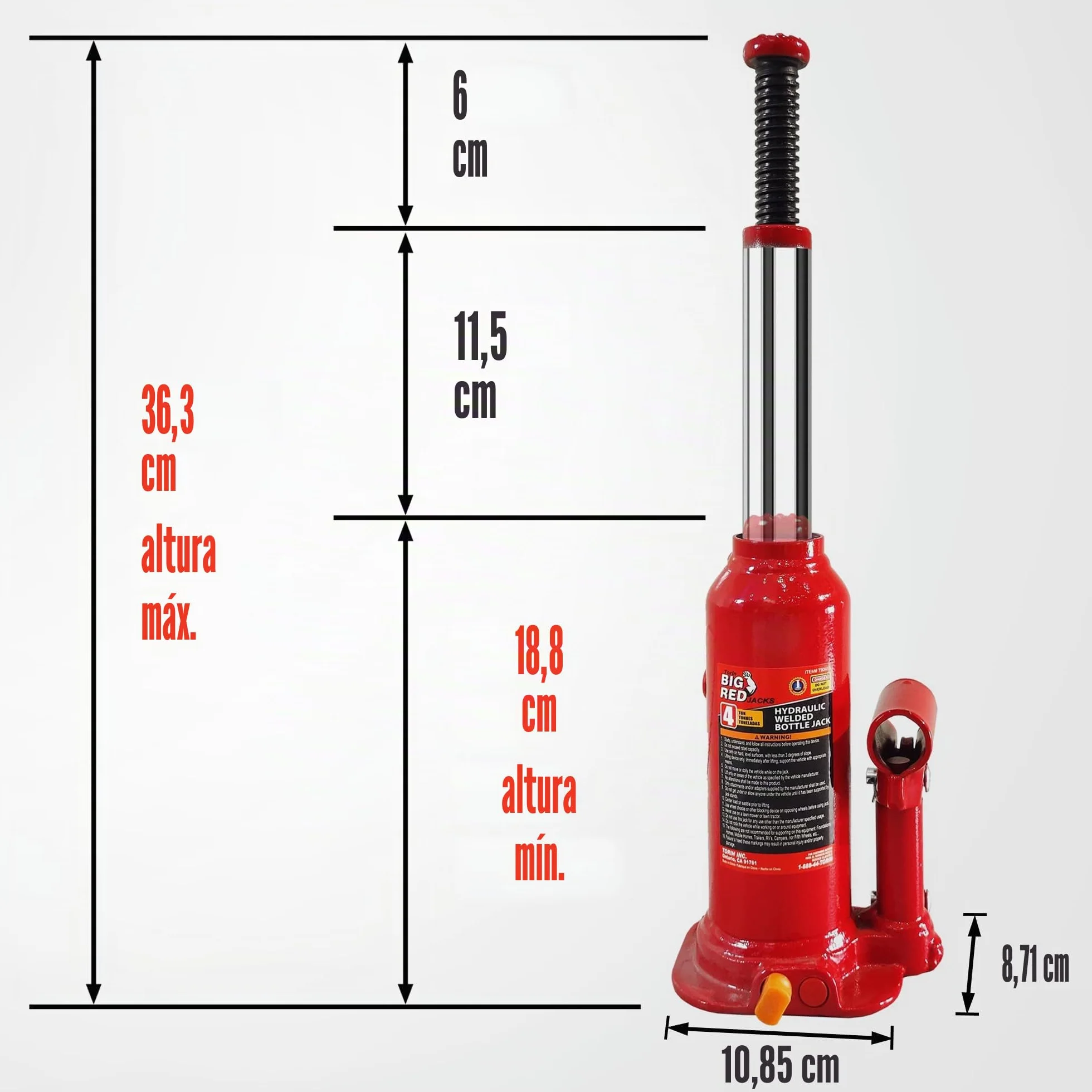 Torin T90413 Gato de Botella 4 Toneladas con Funda