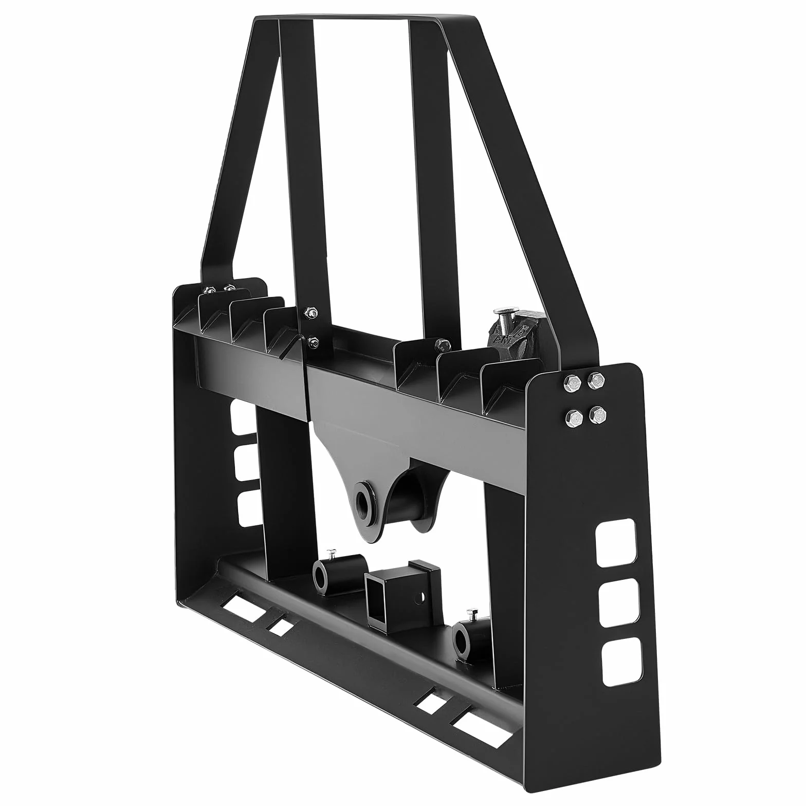 VEVOR Marco de Horquilla de Palés para Minicargadora, 1150 mm con Deflector, Enganche de Remolque 50,8 mm y Manguitos de Lanza Carga 1814 kg para Cargadora de Tractor de Conexión Rápida, Solo Marco