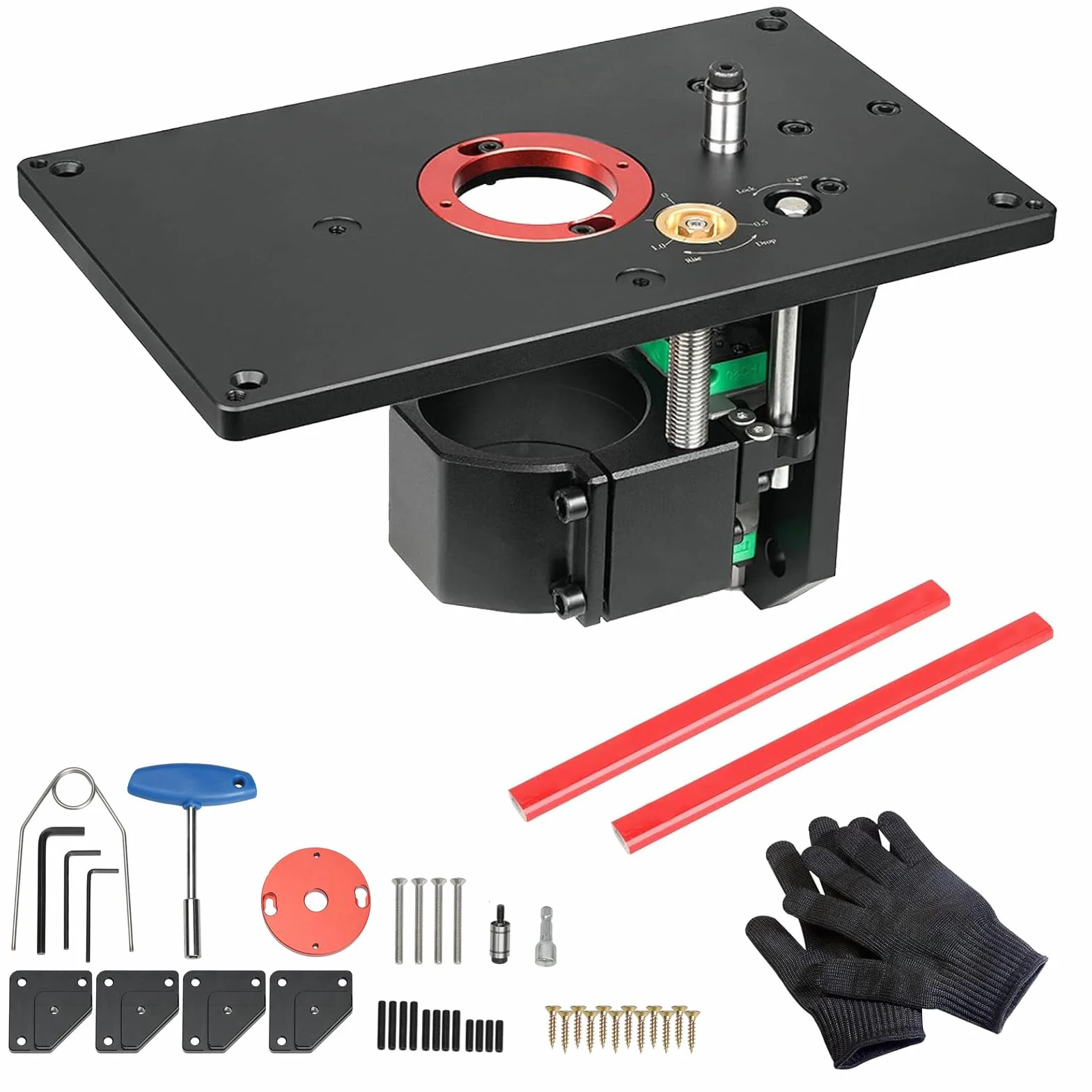 Mesa Elevadora de Fresado, Kit de Recorte Invertido, Mesa Elevadora de Router, Mesa de Recorte Invertida, Mesa Elevadora para Fresadora, Fresadora de Mesa con Placa de Inserción