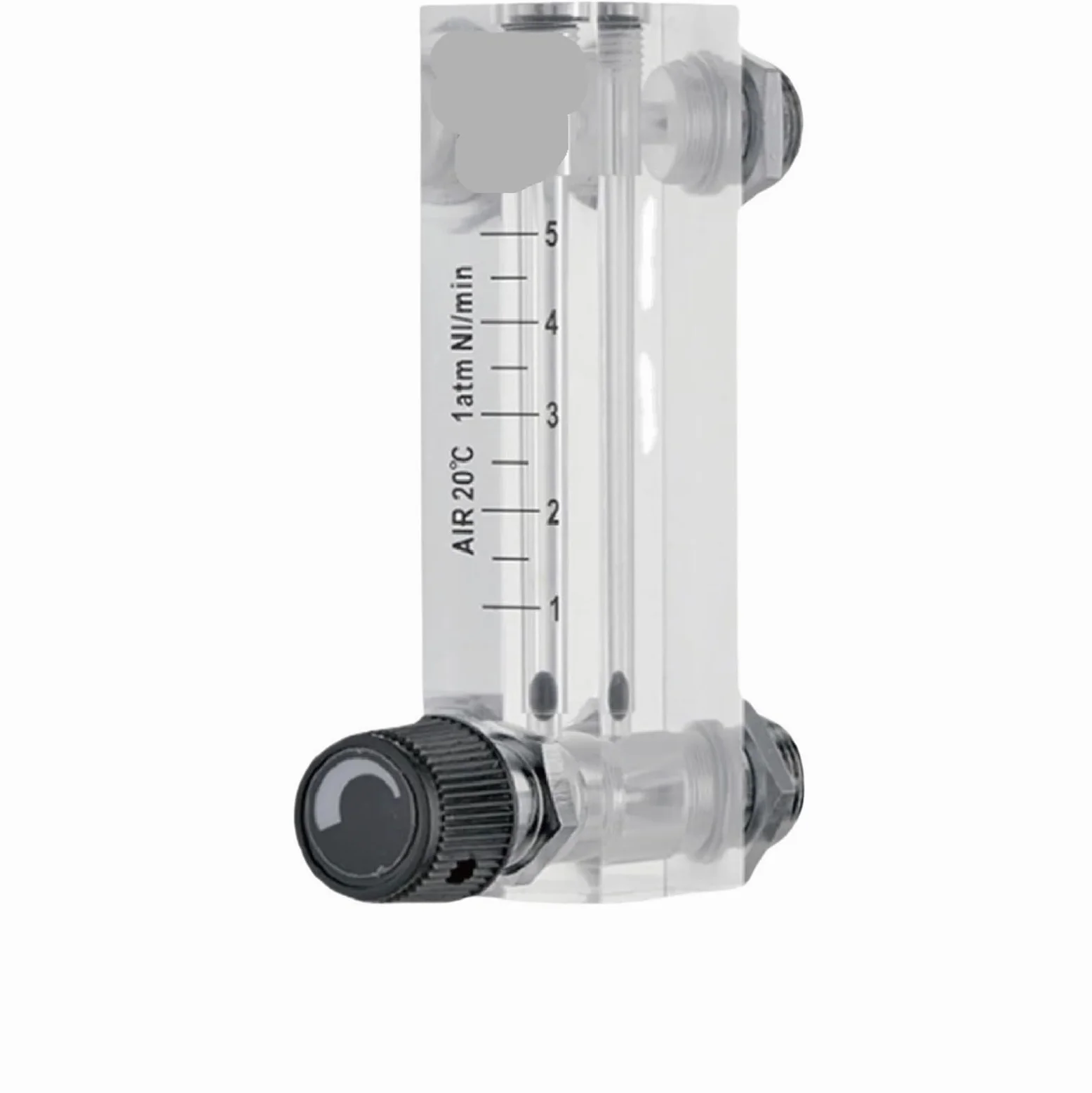 Medidor de flujo de aire, rotámetro acrílico ajustable para control de flujo de gas, medidor de flujo de área variable, uso en laboratorio, medición de 0,2-2 LPM