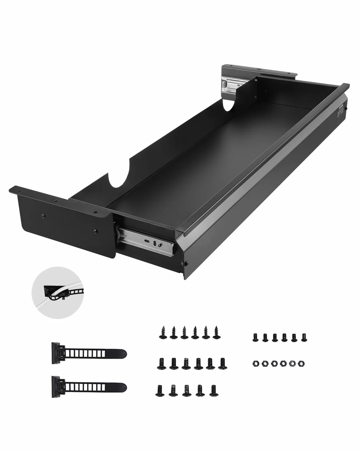 VEVOR Cajones Deslizables Debajo del Escritorio 84 cm Cajón Extraíble Montado Debajo de Mesa Organizador de Almacenamiento 840 x 240 x 107 mm