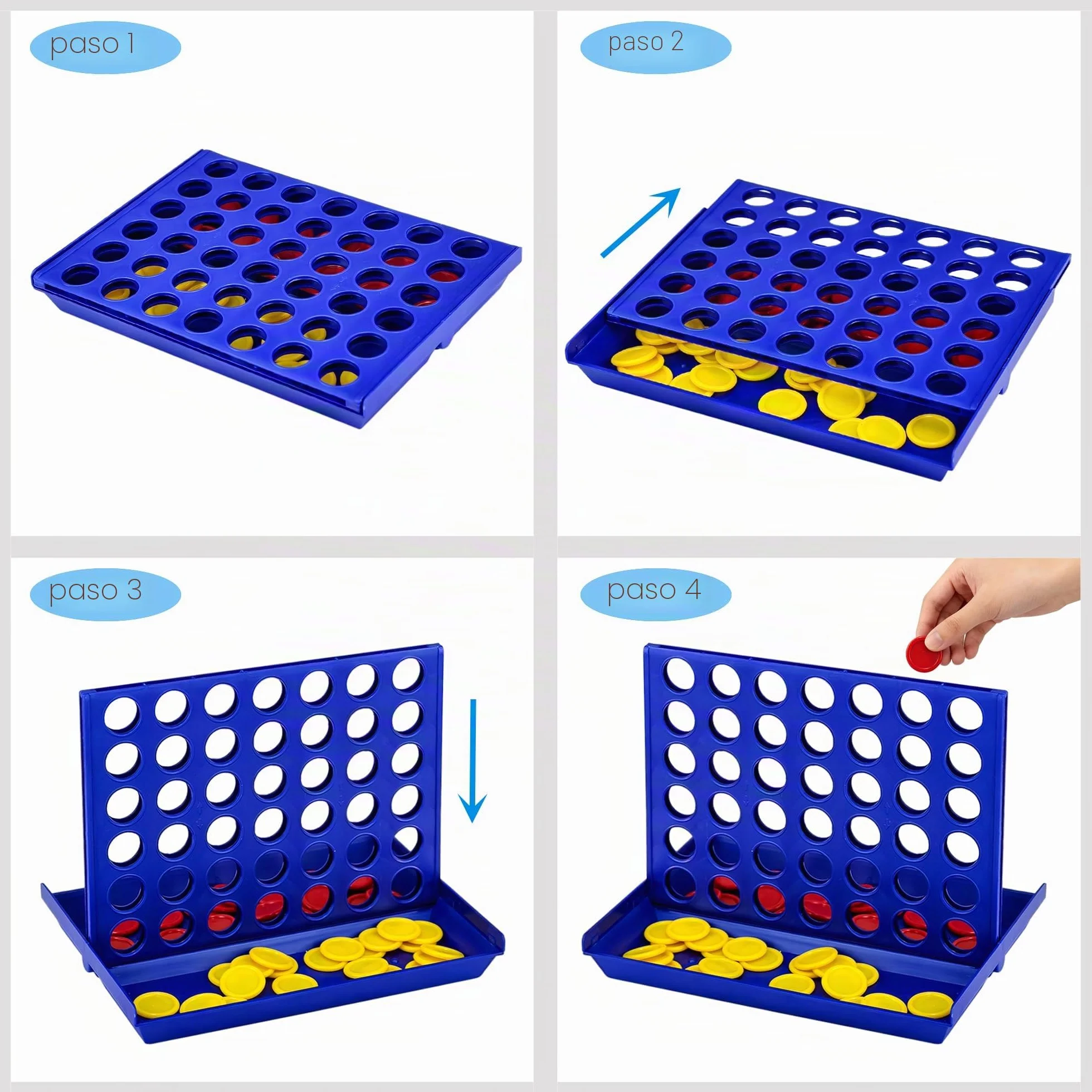 Juego de Mesa Cuatro en Raya Educativo para Niños Mayores de 3 Años Viaje