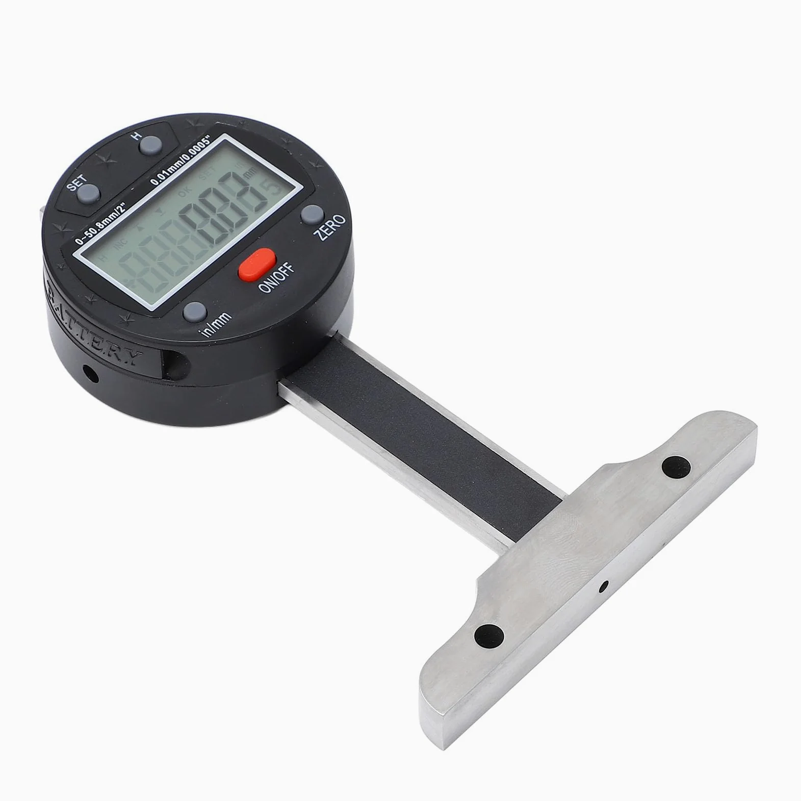 Kadimendium Medidor de Profundidad Digital con Puerto USB Herramienta de Medición Precisa para Profesionales Pantalla LCD de Precisión de 0-50,8 Mm y 0,01 Mm