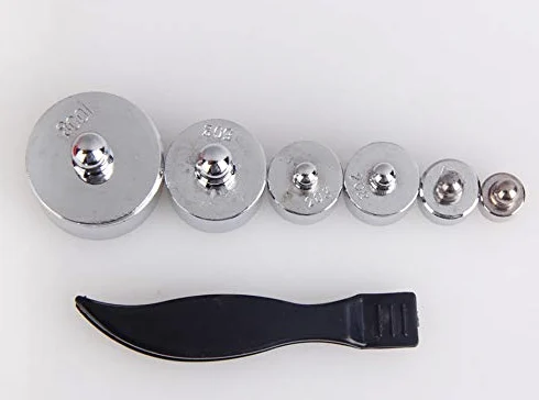Juego de Pesas de precisión para calibración de precisión, cromadas, Farmar Grams, balanza Digital con Pinzas, para joyería y Laboratorio (6 Unidades, 250 g en Total).