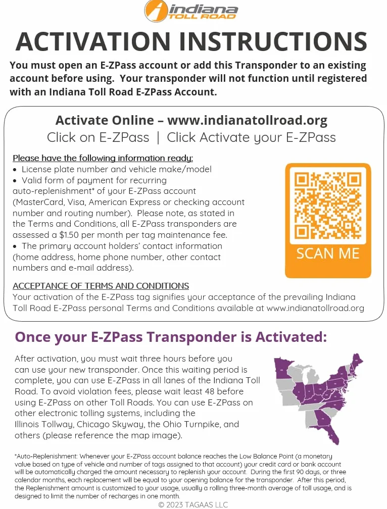E-ZPass Transpondedor Indiana Toll Road ITRCC