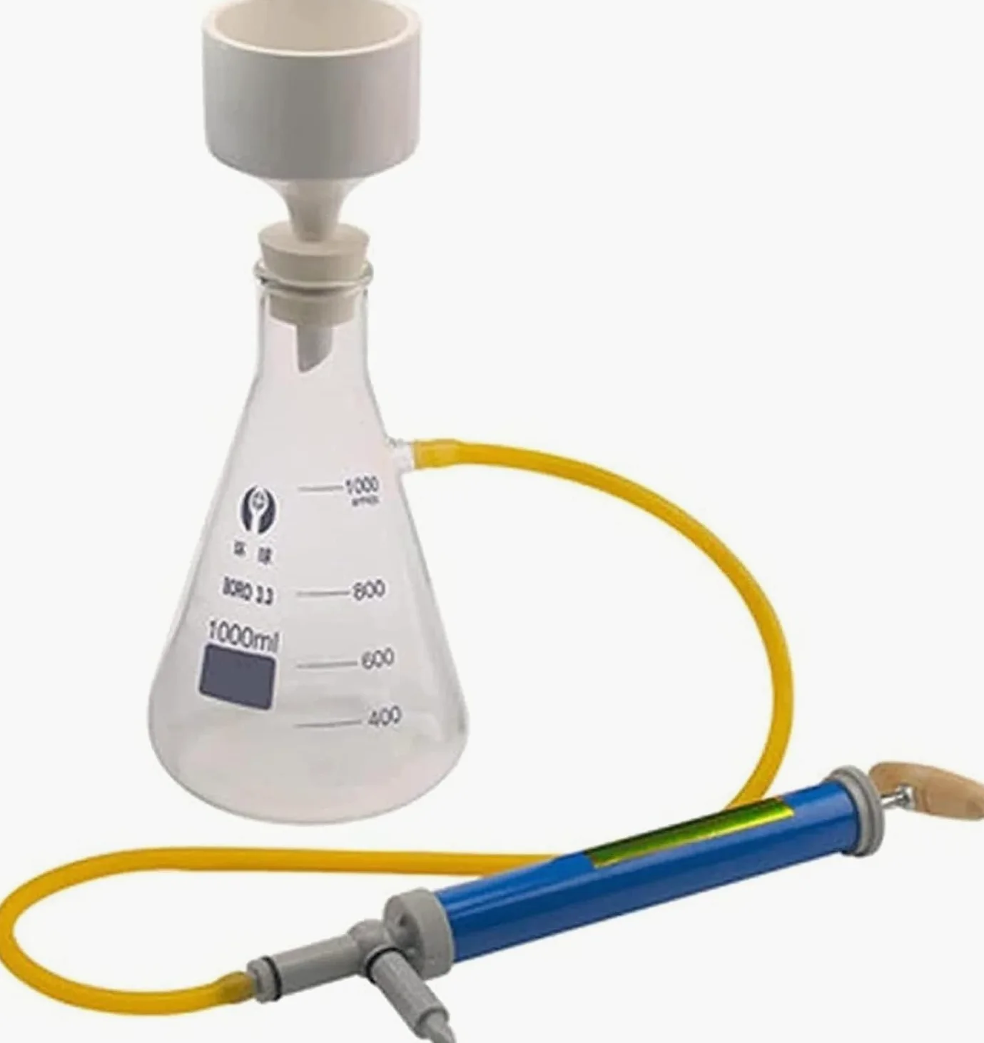 Aparato de filtración al vacío de laboratorio, bomba de mano, equipo de destilación al vacío con embudo y bomba, kit de filtro de succión de vidrio, kit de cristalería de laboratorio de química para