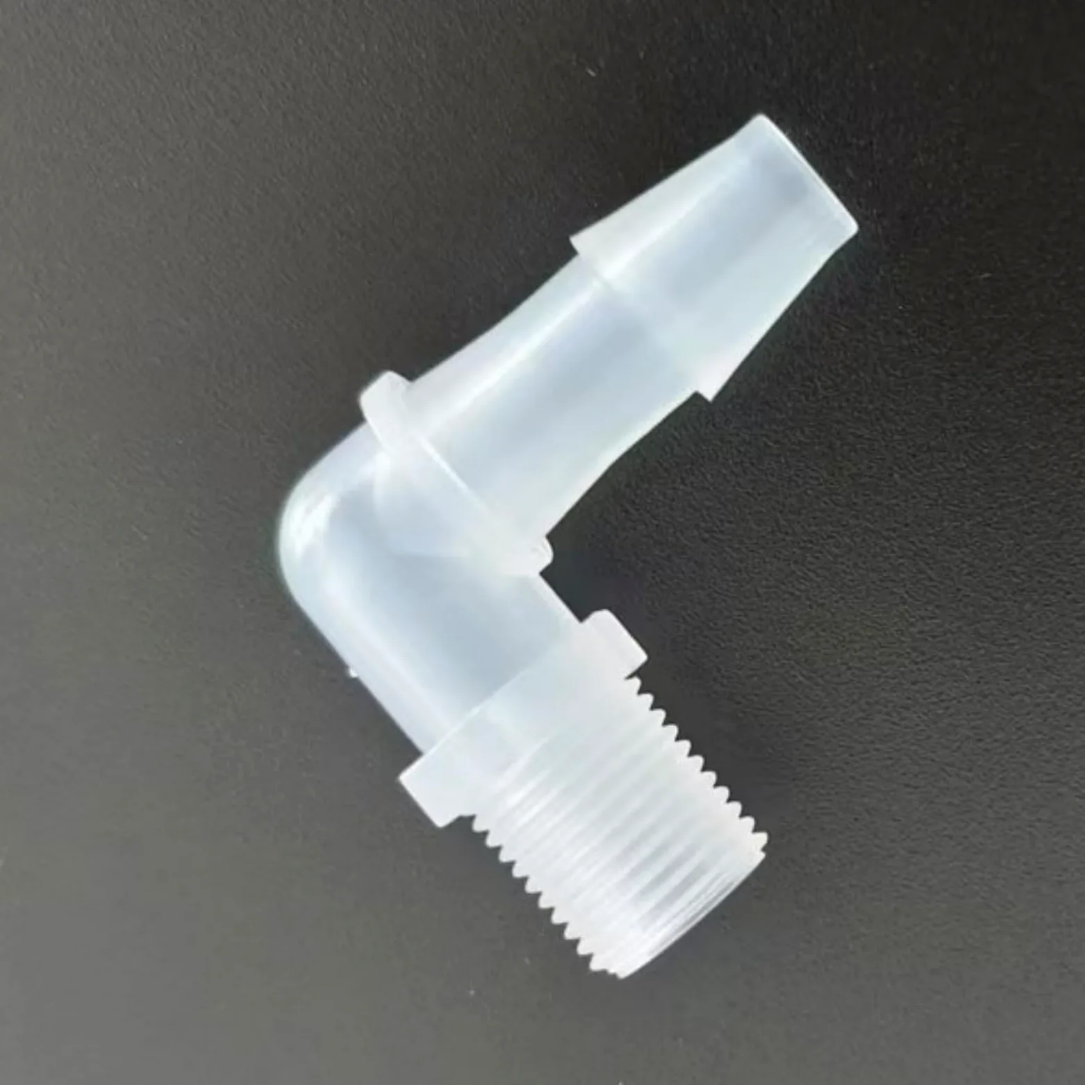 Accesorios de púas for manguera, conector roscado macho/hembra 1/8NPT for maquinaria de laboratorio y alimentos, paquete de 100(1/4inch 1/8npt L-Type)