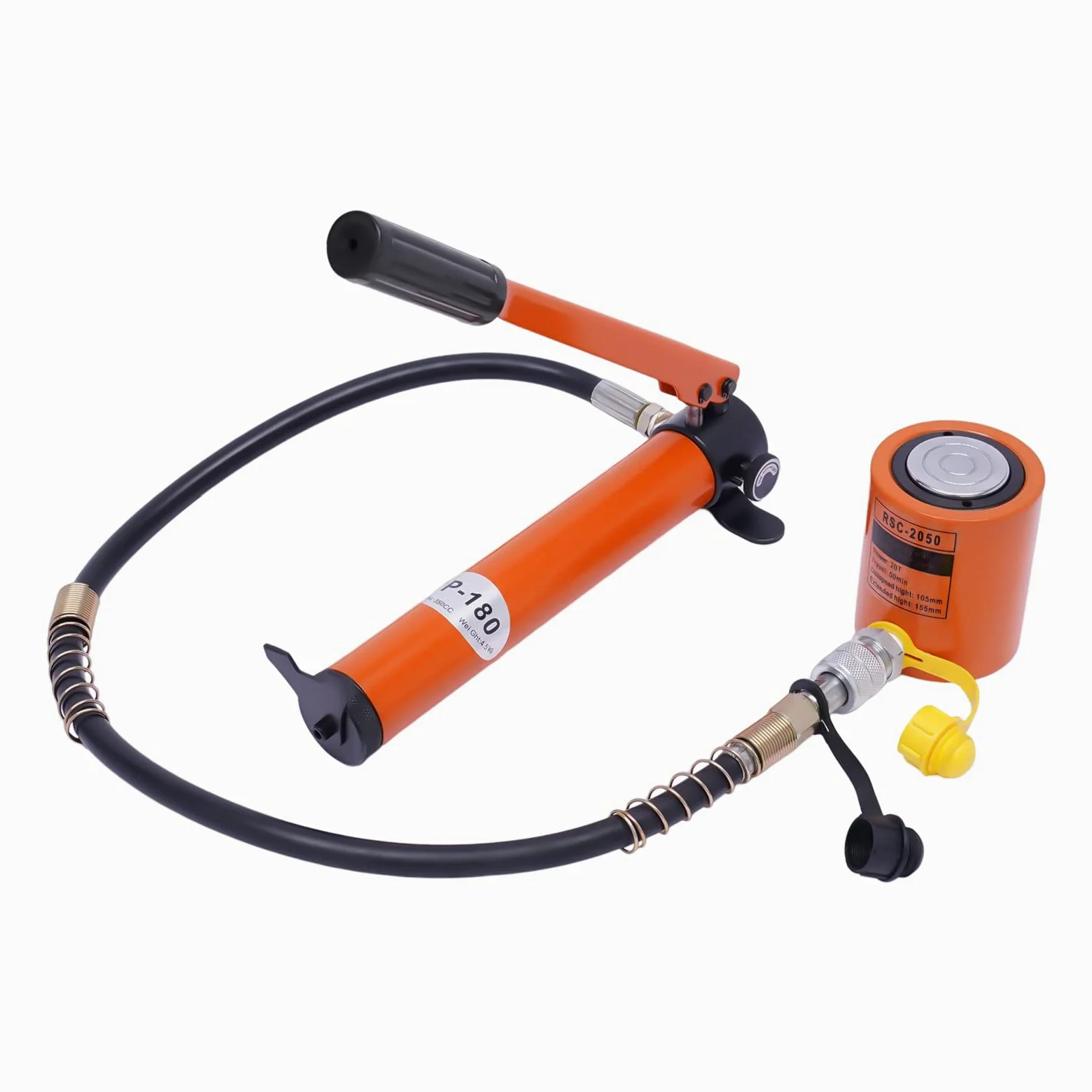 Bomba de mano hidráulica hidráulica cilindro elevador cilindro prensa cilindro hidráulico 20T 50 mm & CP-180 bomba hidráulica manual con manguera de 1 m 70 Mpa 350 CC ZG3/8''