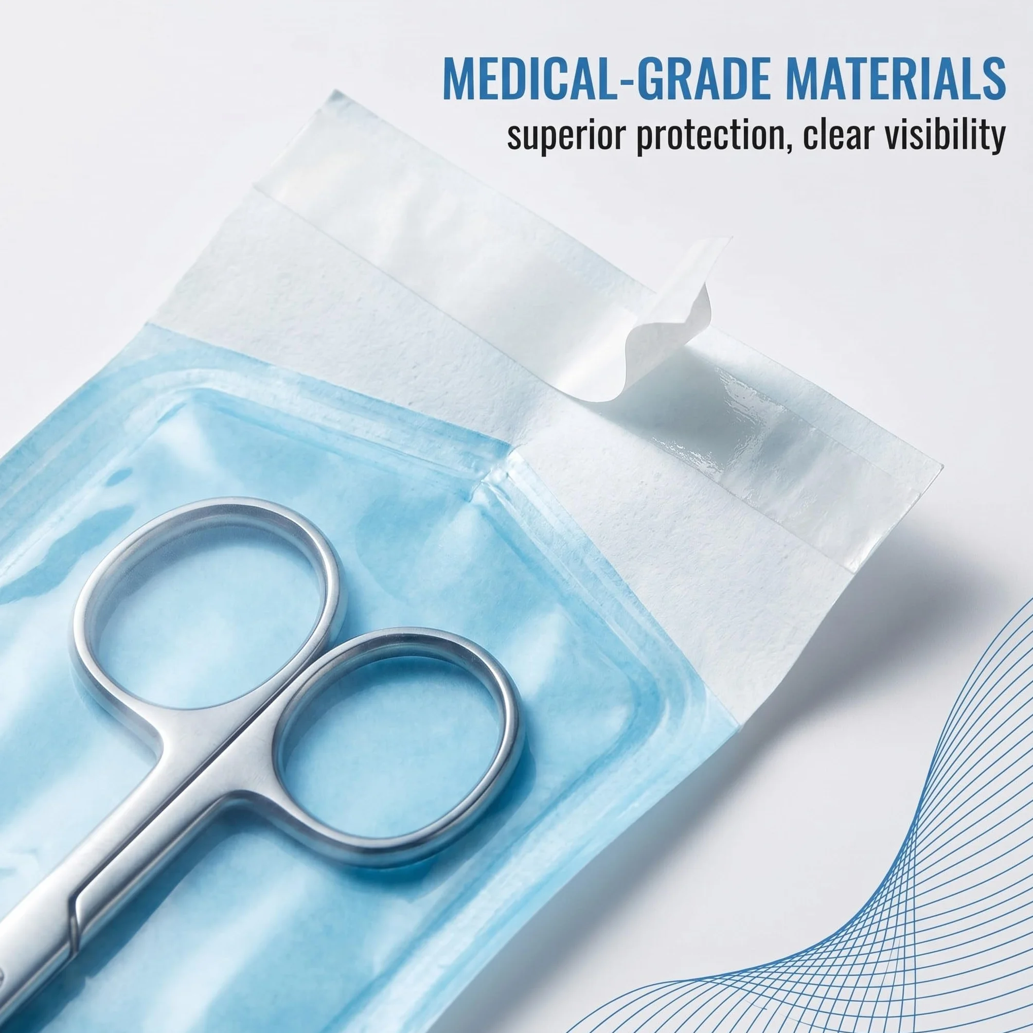 Bolsas De Esterilizacion Autoadhesivas 57*130Mm Para Autoclave Al Vapor Papel De Grado Medico