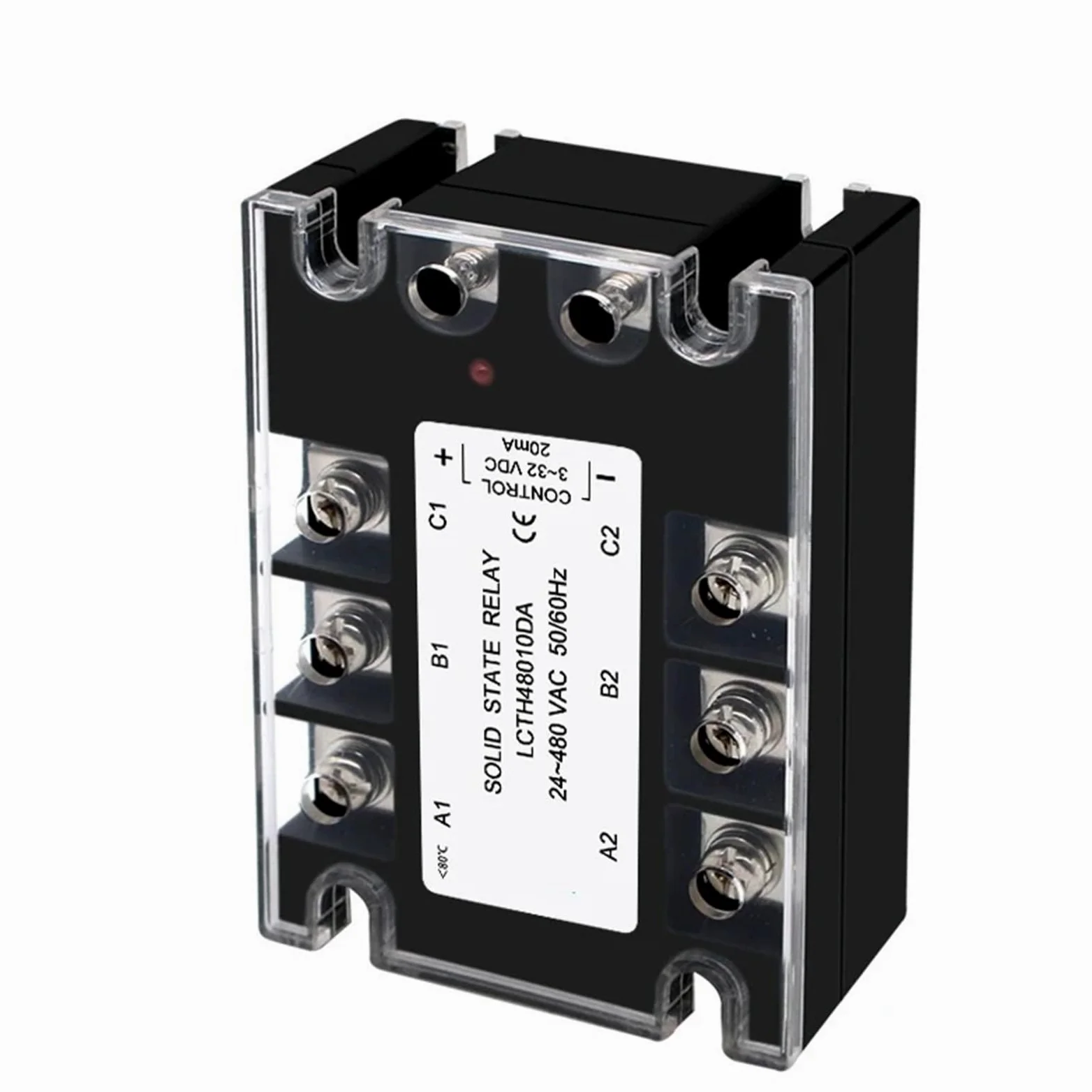 Relé de estado sólido trifásico 10 A, 25 A, 40 A, 60 A, 80 A, 100 A, 120 A, 150 A, 200 A, control de, control de CC, CA, 25 A, 380 V(AC-AC,10A)