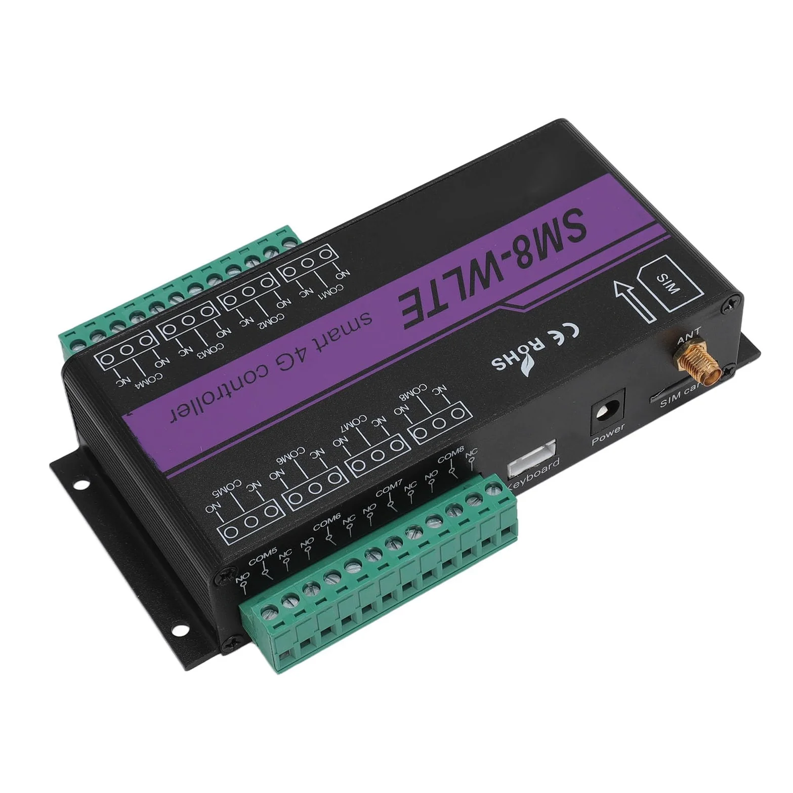 Fdit Controlador de Puerta GSM 4G, Interruptor Remoto por SMS con Sensor de Temperatura y Humedad, para Control de relé Industrial