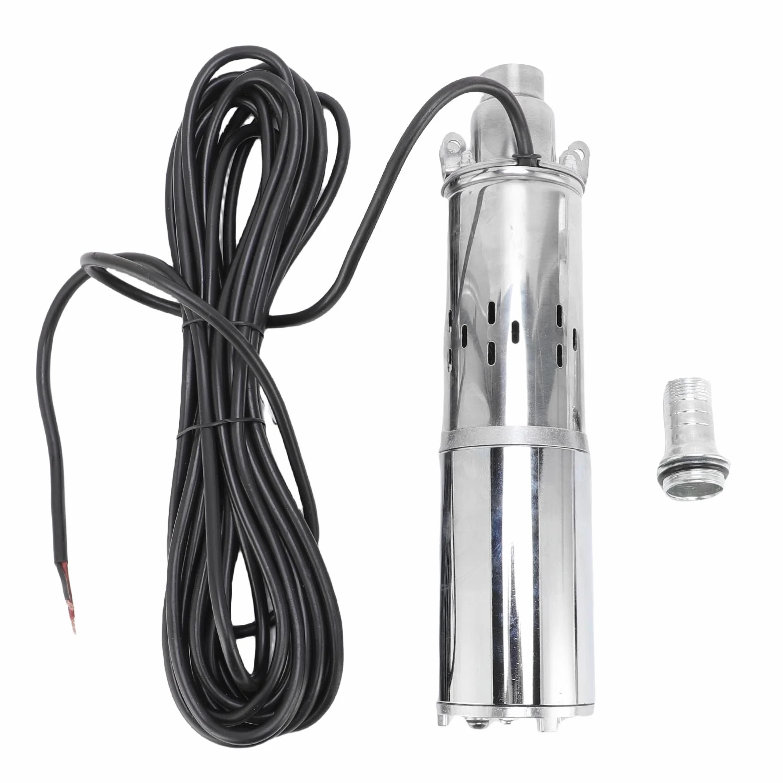 Hyuduo Bomba Sumergible Solar, Bomba de Agua de Pozo Profundo de Acero Inoxidable de 220 W con Cabezal de 98 Pies para Riego y Camping