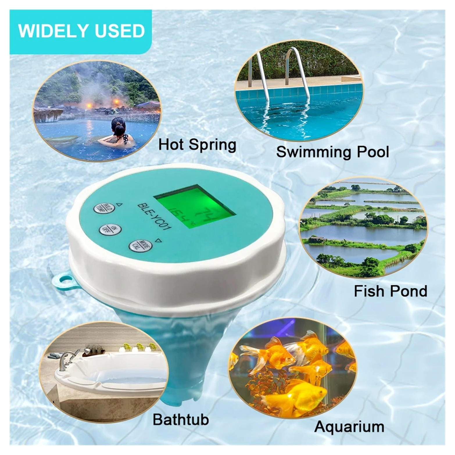 Medidor de PH, Detector de calidad del agua 6 en 1, PH EC TDS ORP CL, calibración de temperatura, probador de agua y cloro, aplicación Monitor en línea for piscina