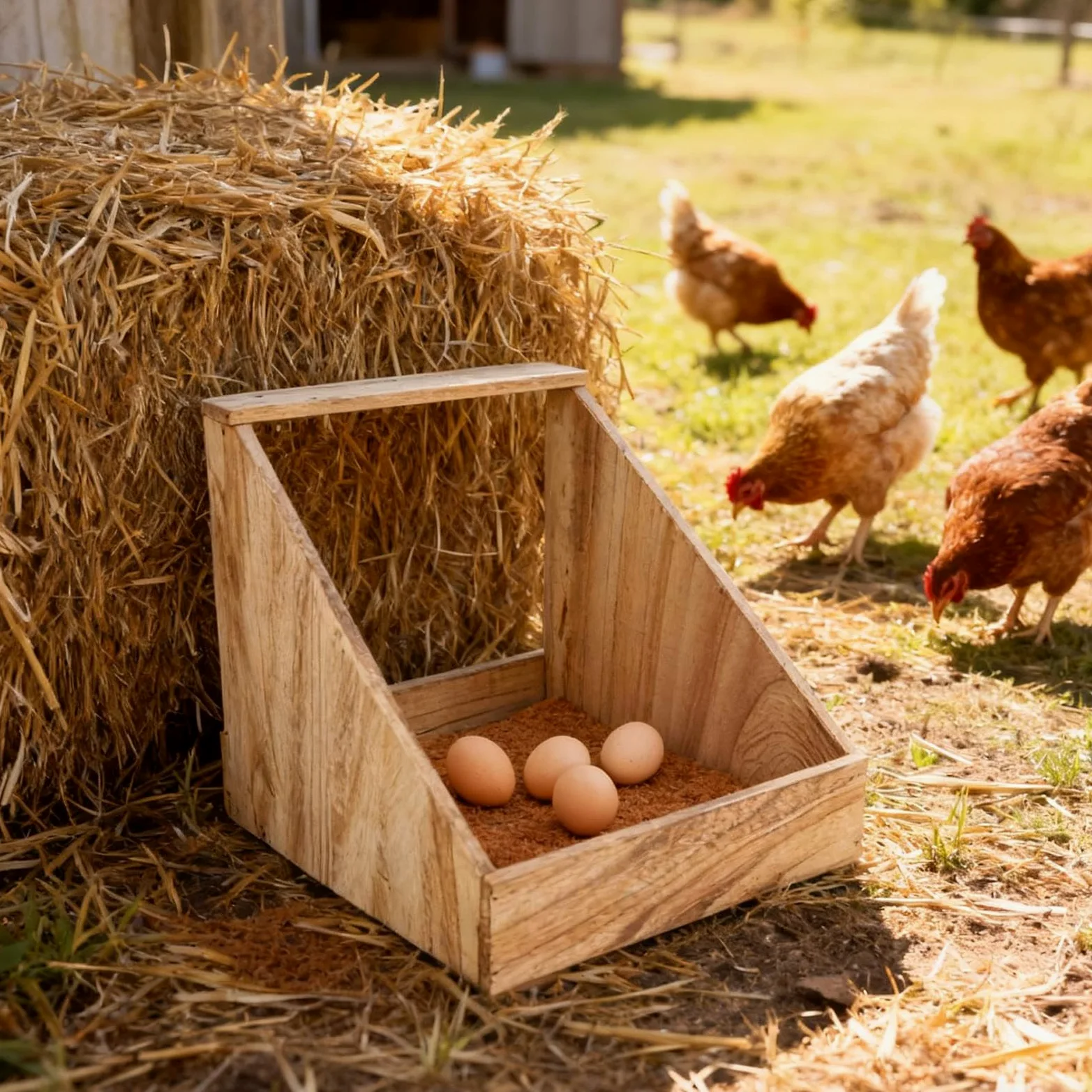 Cajas De Puesta para Gallinas De Madera con Almohadillas Y Percha para | Cajas De Para La Puesta De Huevos Para Gallinas En Gallineros Durante Invierno Para Aves De Corral Con Percha En Granja Y C