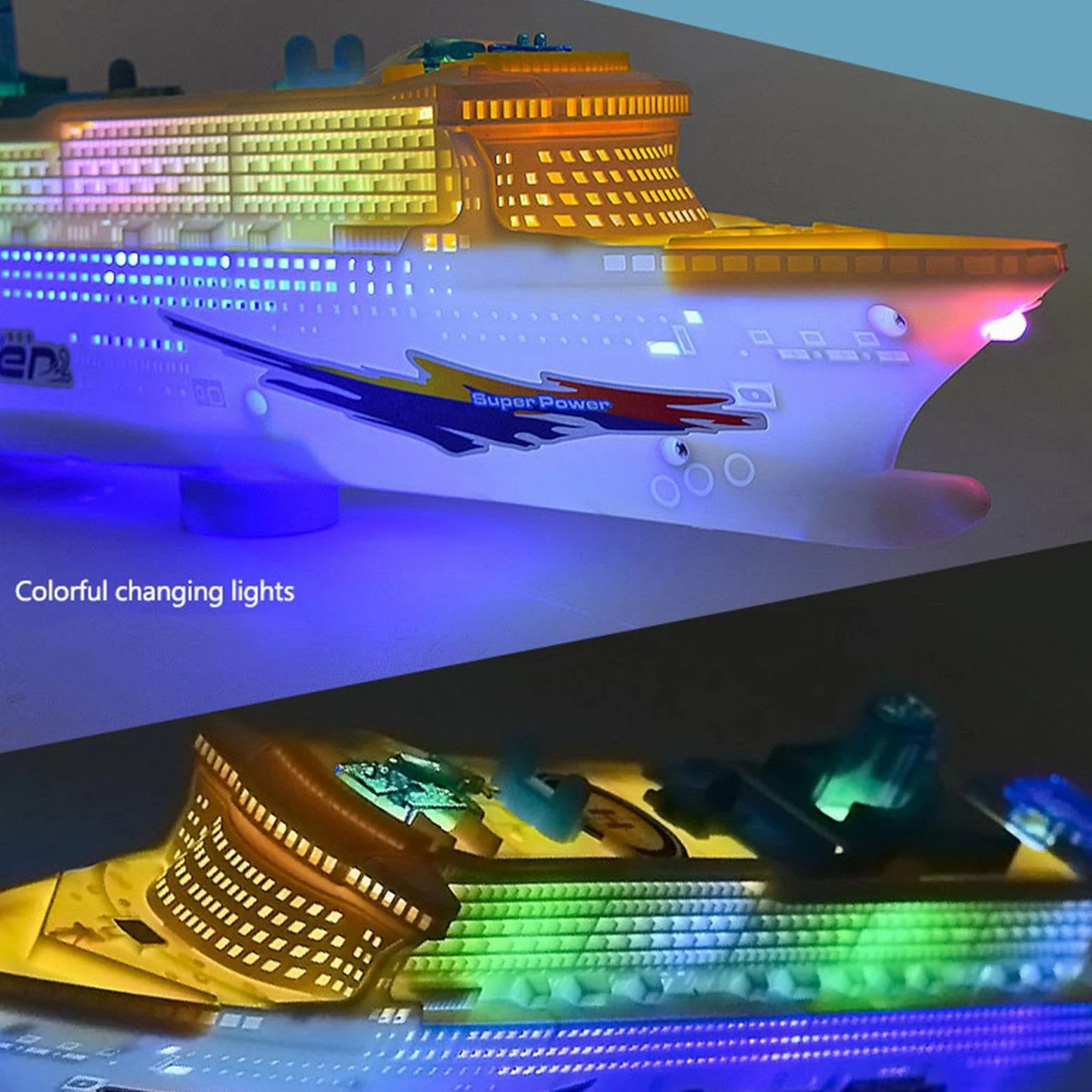 Juguete de Crucero Oceánico con Luz LED y Sonido, 49 x 6 x 10,5 cm