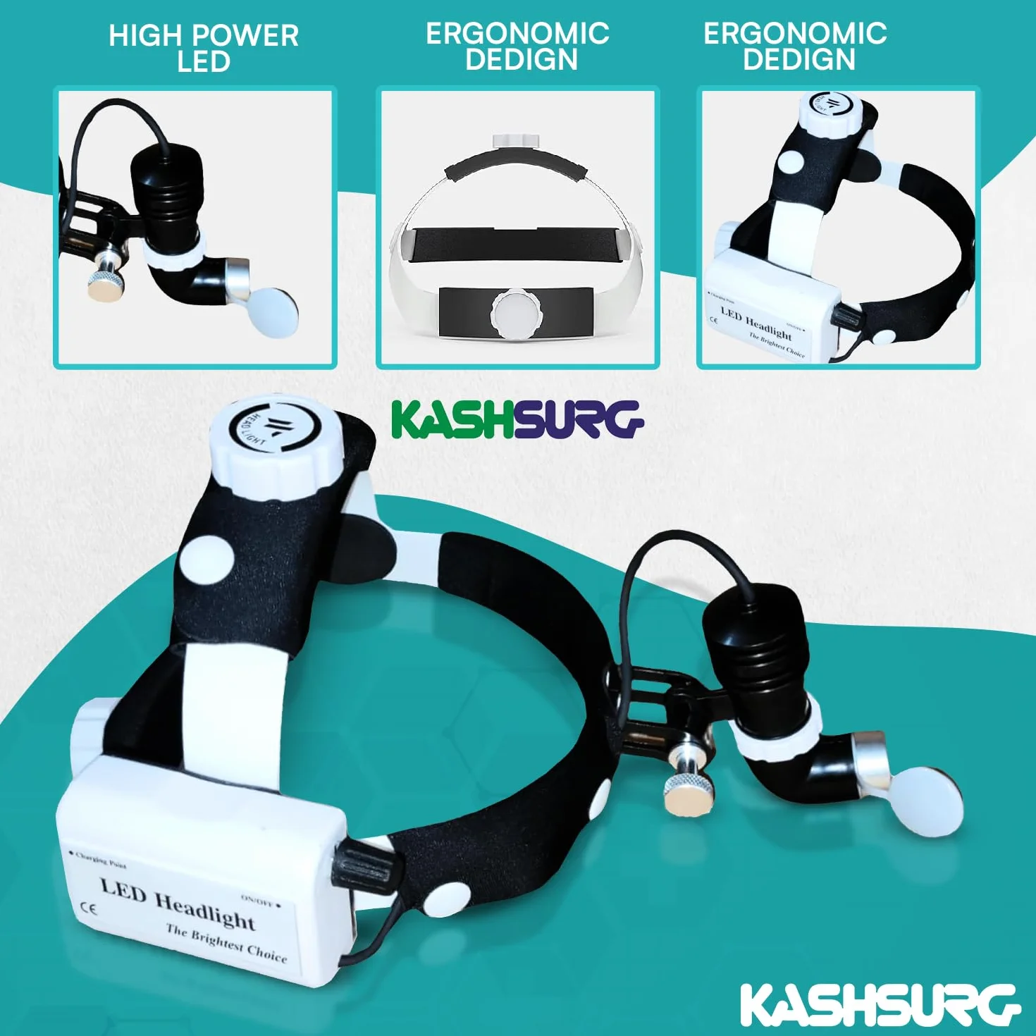 Linterna de cabeza dental quirúrgica inalámbrica portátil, fuente de luz LED fría 10W (foco de luz ajustable) para endoscopia
