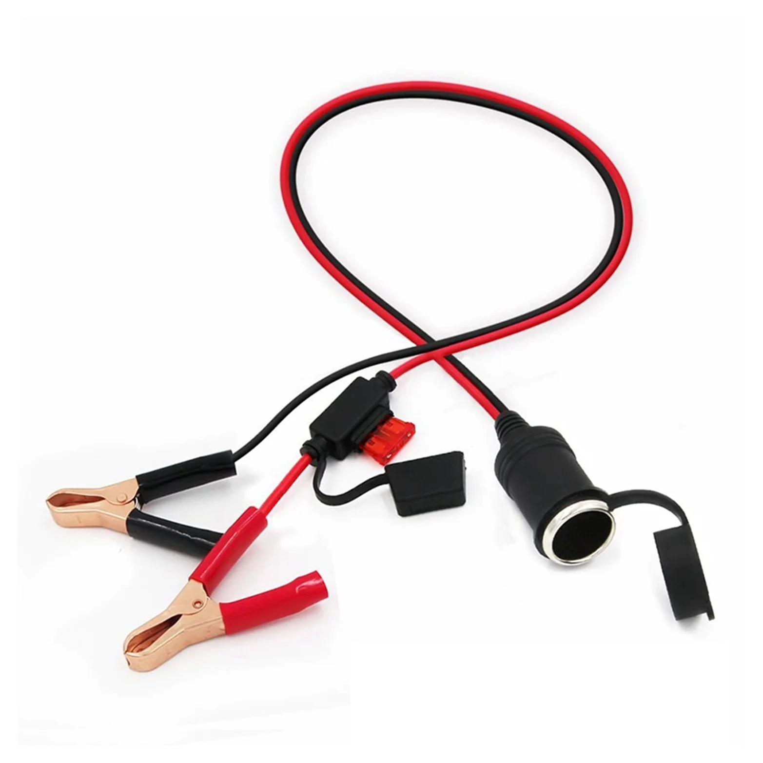 Adaptador Hembra for Encendedor de Cigarrillos de Coche, 2 pies, 12V, 24V, Pinzas de cocodrilo de 10A, Cable de extensión con Clip for batería de Coche