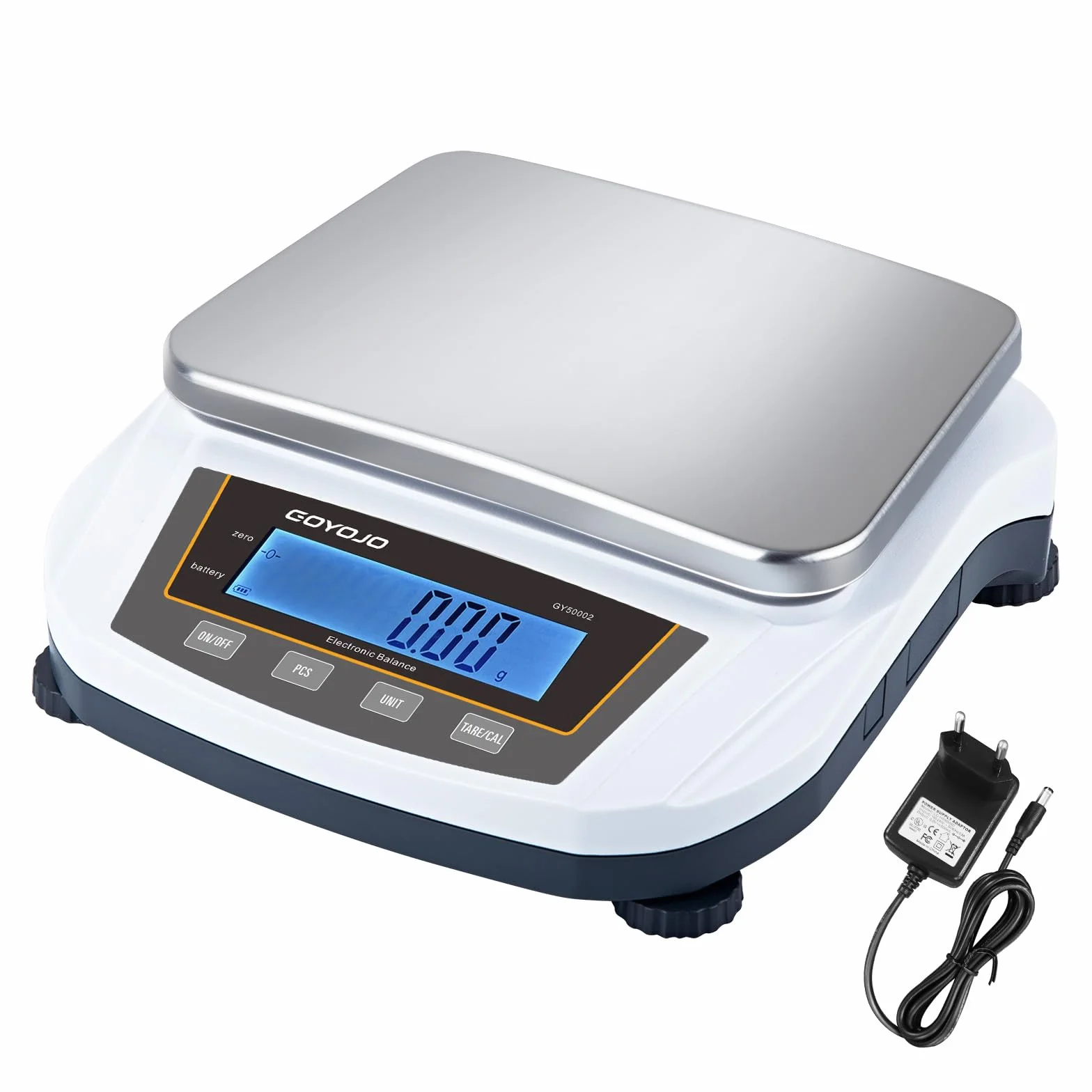 GOYOJO Balanza de Laboratorio 5000g x 0.01g Báscula Analítica de Precisión Digital Electrónica de Alta Precisión Balanza de Joyería Cocina Balanza Científica