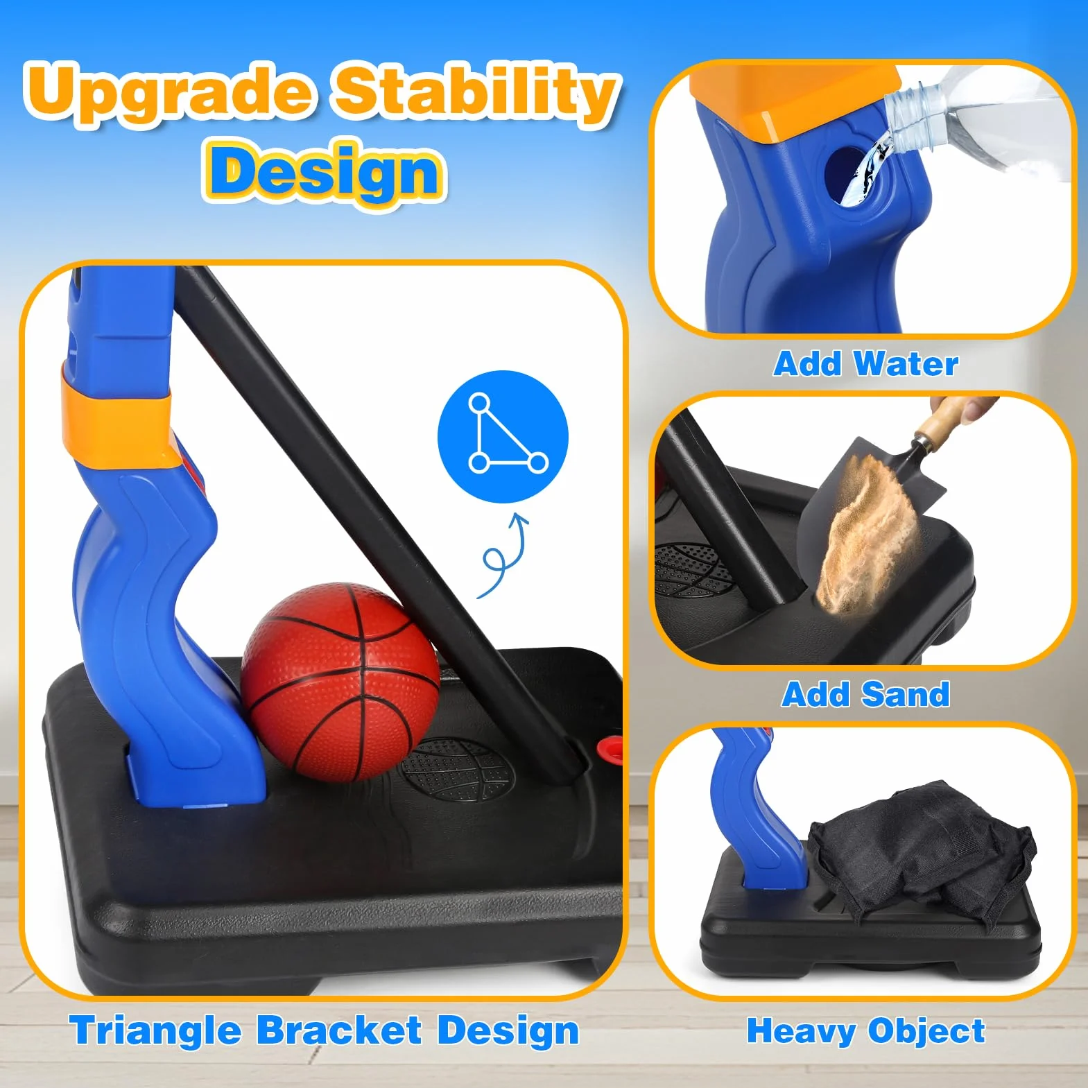 YIMORE Canasta y Baloncesto Infantil, Altura Ajustable 70-138 cm, para Niños 3-8 Años