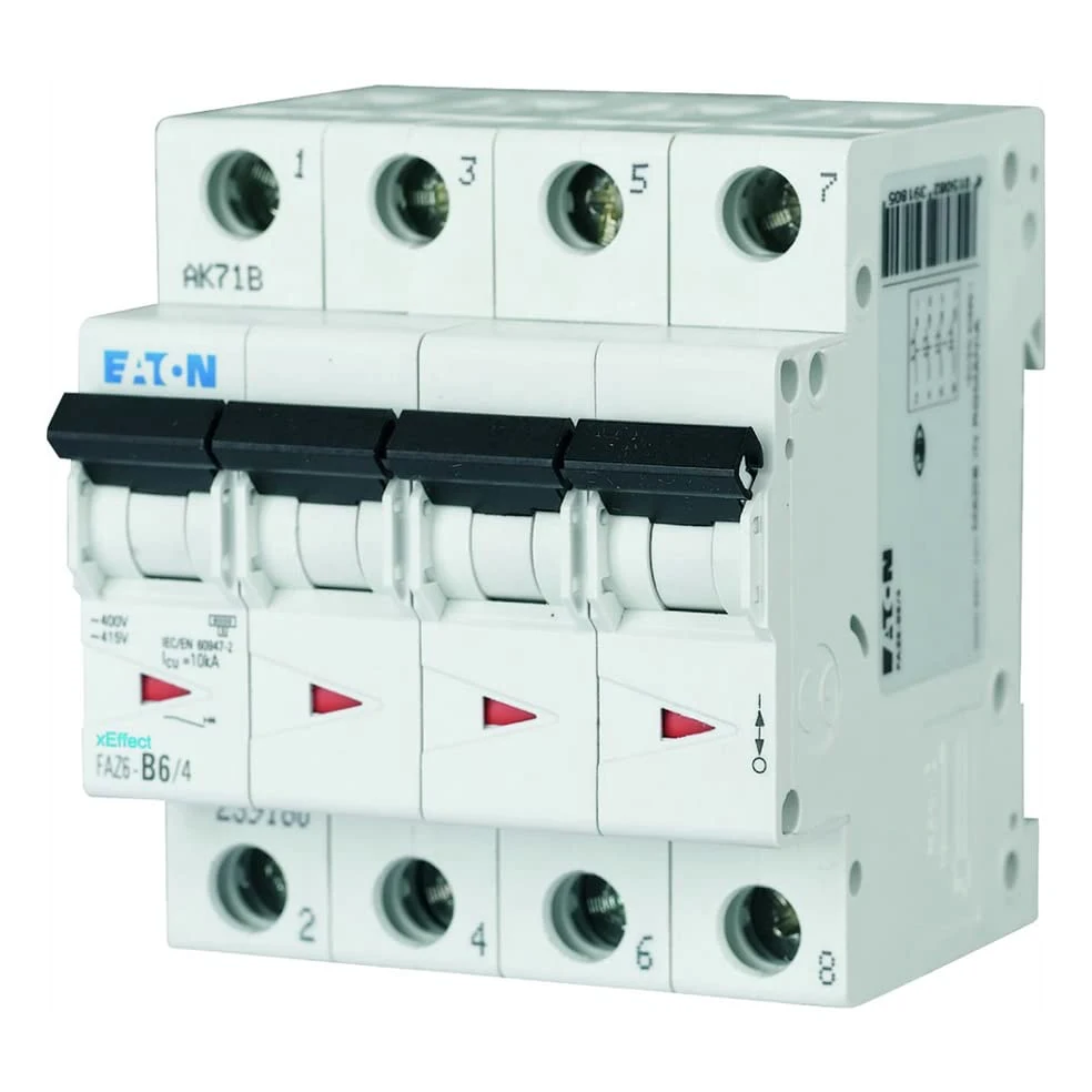 EATON FAZ6-B16/4 Interruptor Automático Magnetotérmico FAZ6, 4P, 16A, Curva B