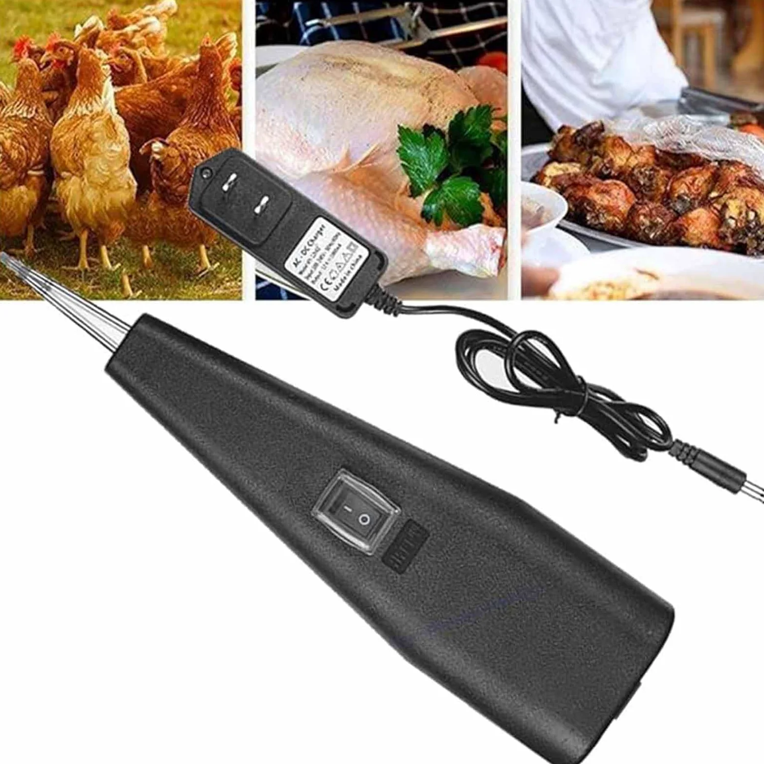 Máquina desplumadora eléctrica de pollo, cabezal de cono de alta fricción, interruptor impermeable, duradera y fácil de limpiar para aves de corral, pato, pavo y pájaros