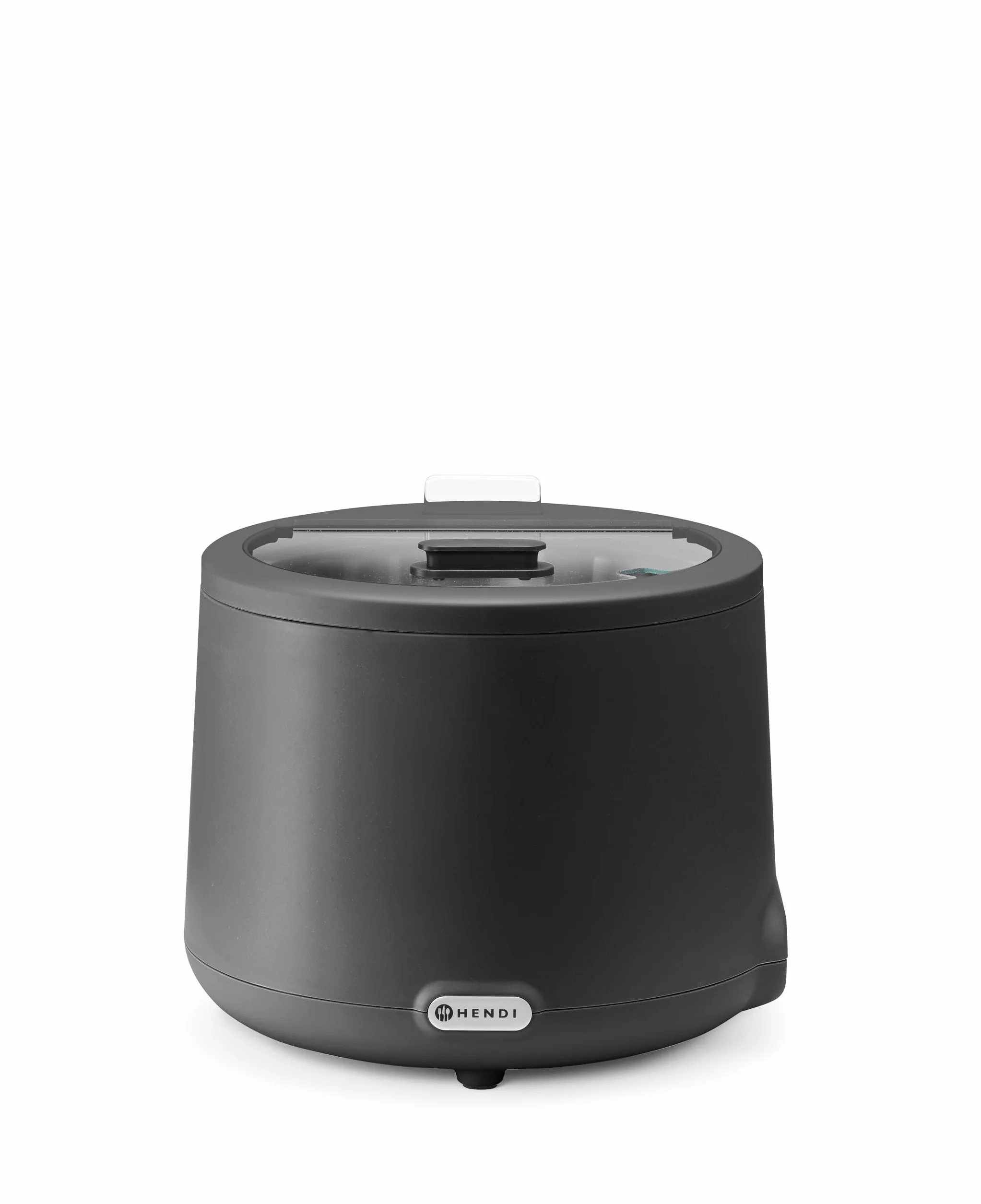 HENDI Hervidor de sopa eléctrico UNIQ para buffet, 8L, 35-85°C, 220-240V, 500W, ⌀365x(H)325mm, aluminio, acero inoxidable, PP, vidrio templado, negro