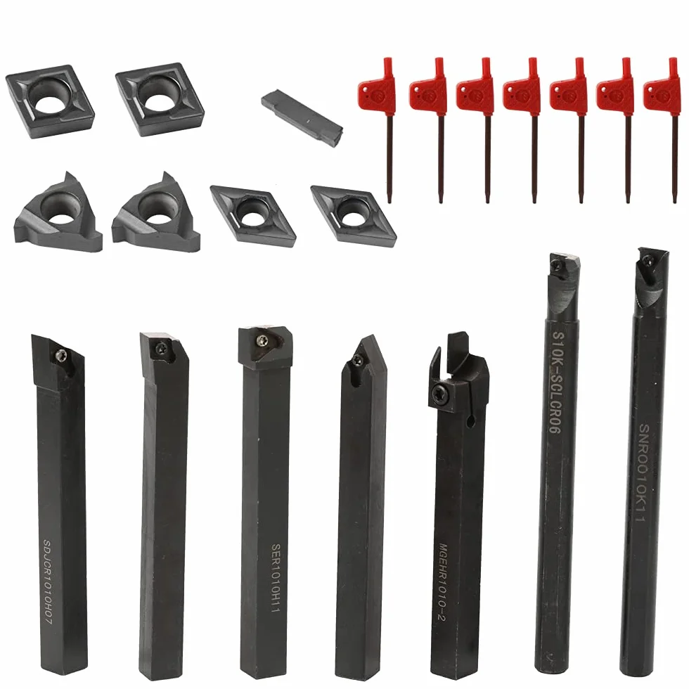 Weytoll 21PCS 10mm Herramienta para Torno Inserto de Carburo