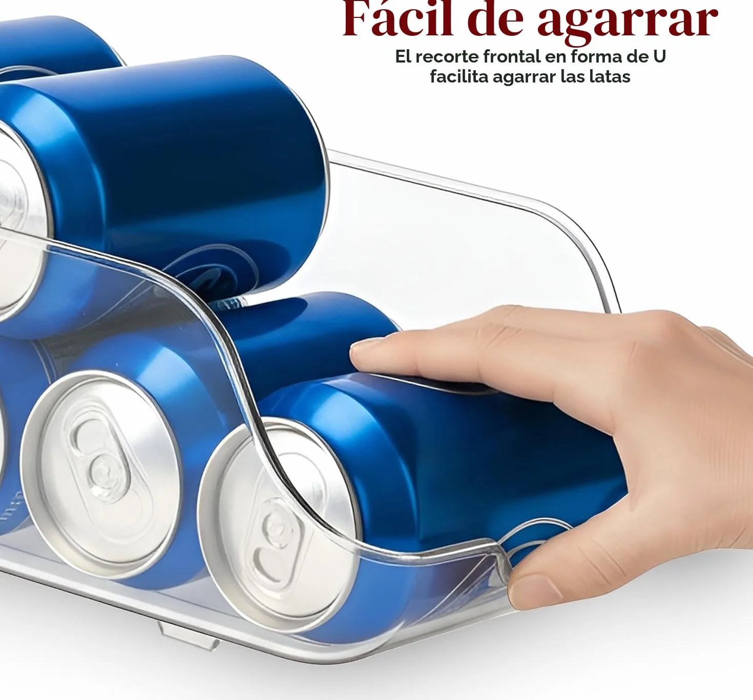 KICHLY Organizador Nevera latas Apilable Ahorra Espacio Dispensador de Latas de Refresco para Despensa Nevera Congelador Lavadero Pack de 2 Claro