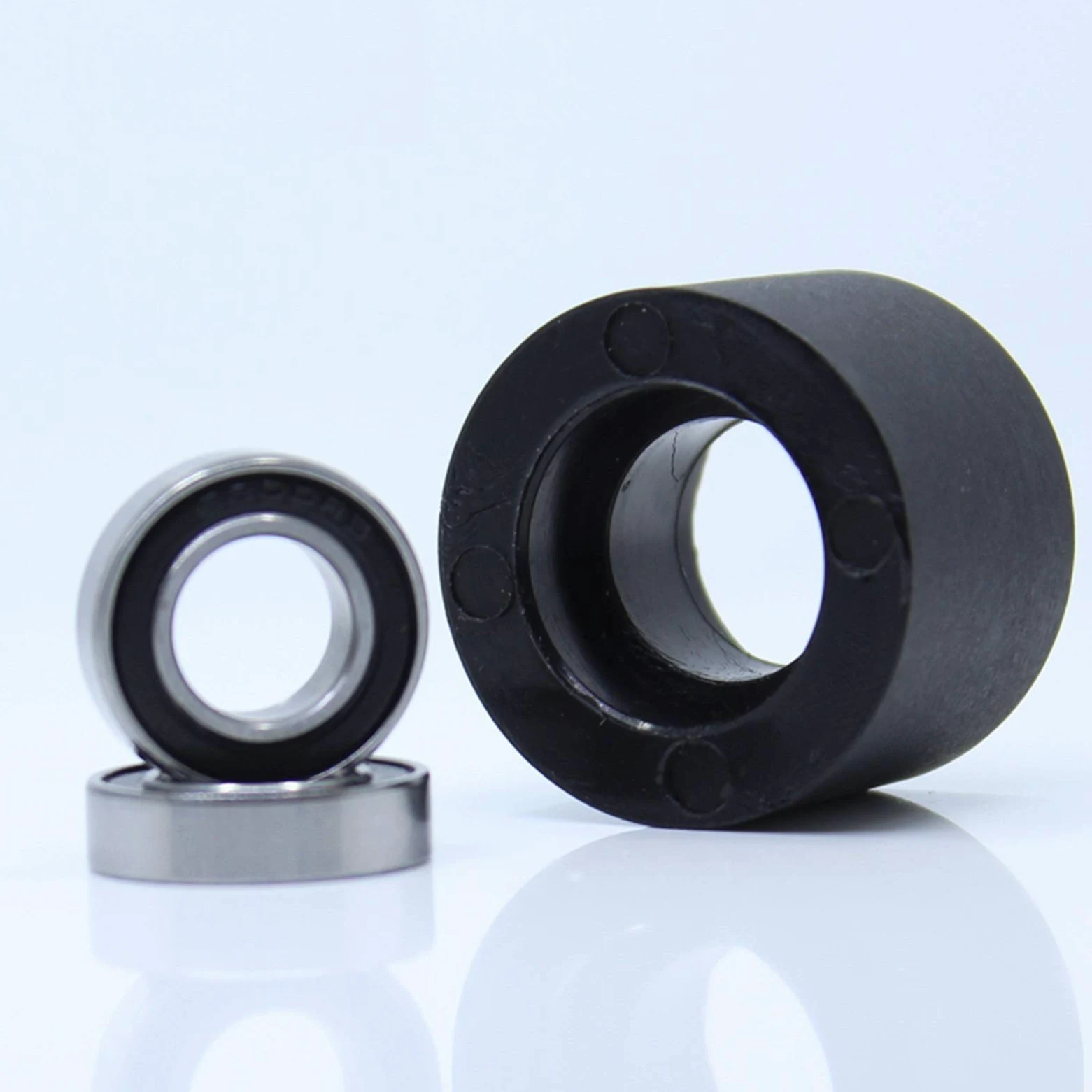 Productos de transmisión potencia, rodamiento PU 6800, eje 10 x 30 20 mm, rodillo polea con dos rodamientos, poliuretano bajo ruido for máquinas expendedoras, bolas(10Pcs)