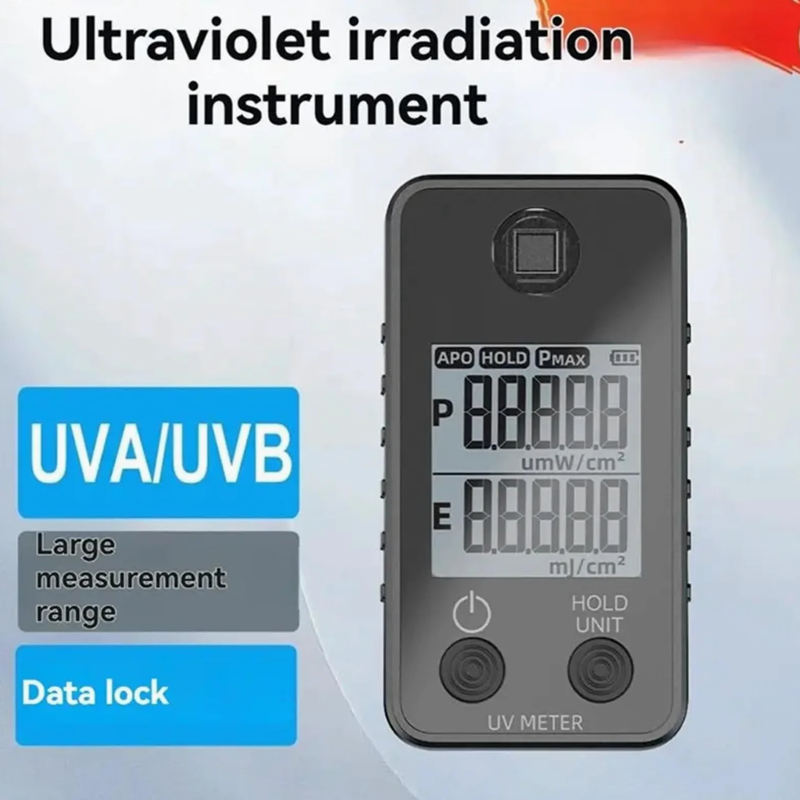 Detector de lámpara UV Radiómetro UV Intensidad UVA/UVB Medidor de irradiancia de energía Medidor de energía Monitor de irradiancia
