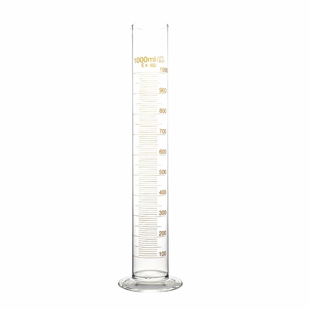 Instrumentos y Equipos de Laboratorio Cilindro de vidrio de 1000 ml con boquilla graduada de 1 litro