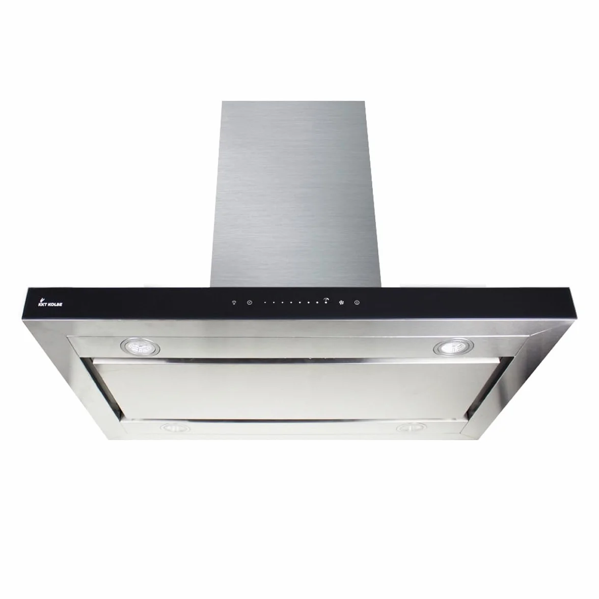 Campana Extractora 90 cm Isla Acero Inoxidable Vidrio Negro WiFi FLAT-INSEL-5