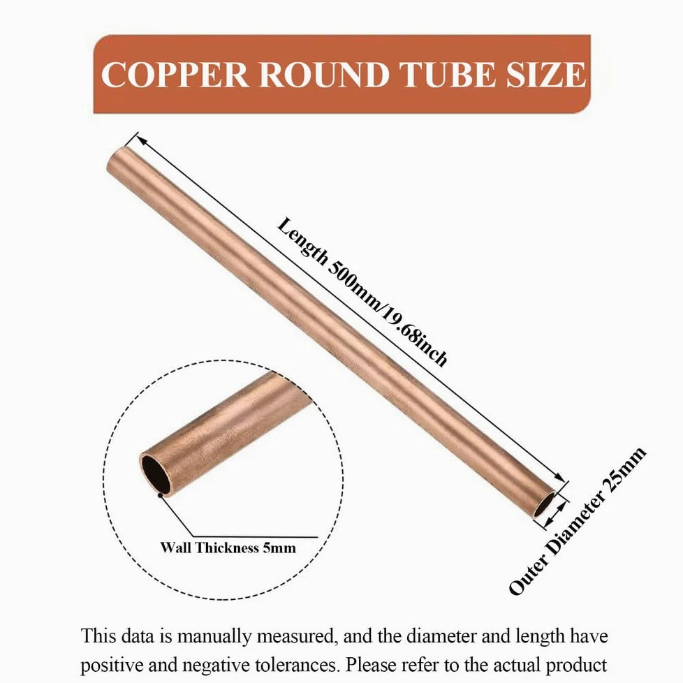 1 Tubo De Cobre 25 Mm Diámetro Exterior, 500 Longitud, Redondo Sin Costuras T2 | Tubería de cobre puroProyectos de laboratorio de ingeniería de bricolaje de alta ductilidad