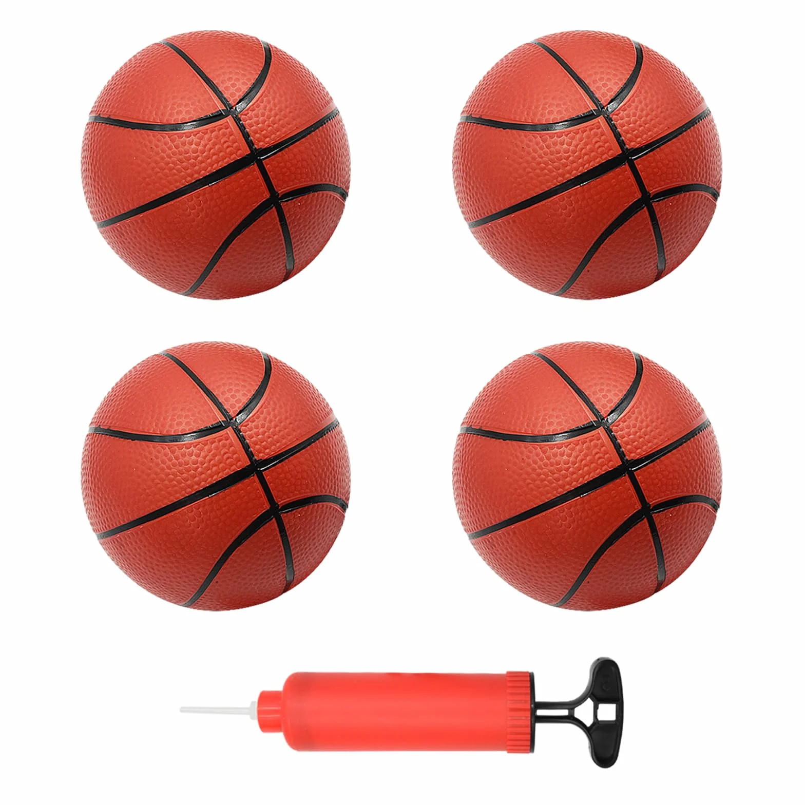 Baloncesto Pequeño para Niños Paquete de 4 Balones Inflables con Bomba Mini Set Deportivo
