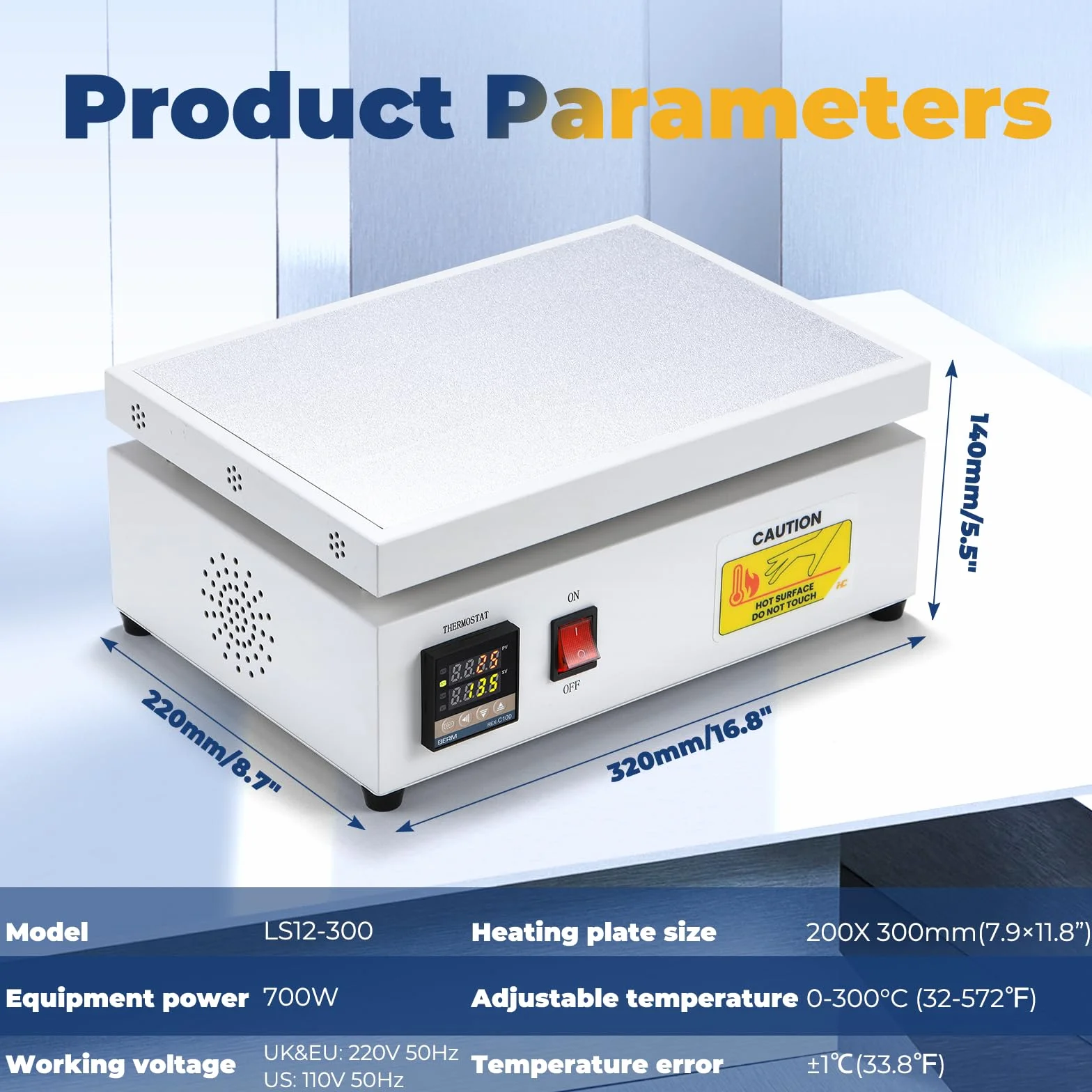 Hanchen Máquina de embalaje de celofán, máquina de sellado manual para calefacción de escritorio, para perfume BOPP, cosméticos, caja de póquer, lámina de sellado térmico de PVC (200 x 300 mm)