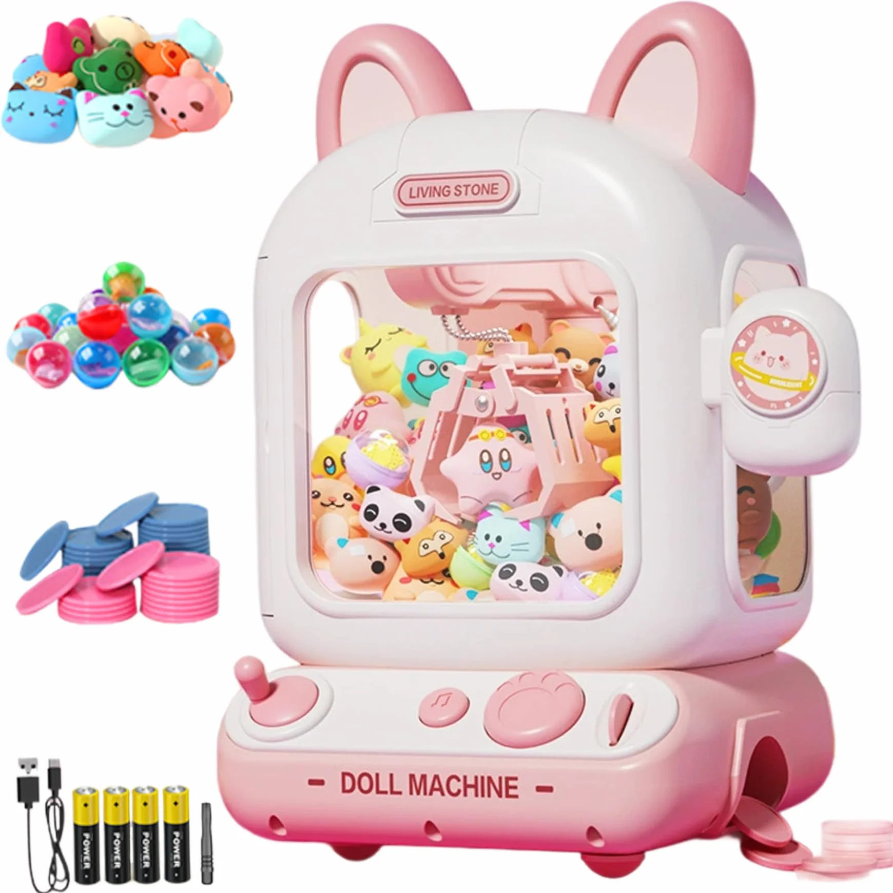 Mini máquina expendedora con luz y música, 10 Muppet, 10 Huevos Sorpresa, 12 Juegos, USB, para niños