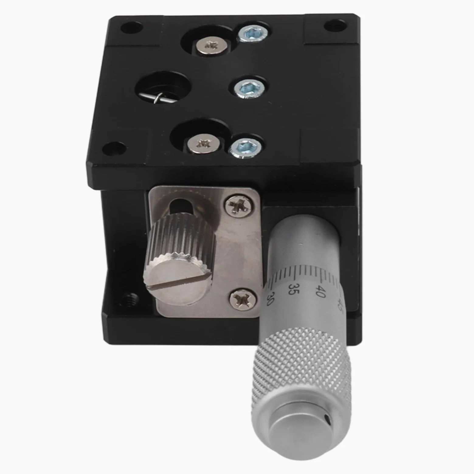 Plataforma deslizante de eje Z de aleación de aluminio con etapa lineal manual, plataforma de ajuste micrométrico con rodamiento de rodillos cruzados para instrumentos y