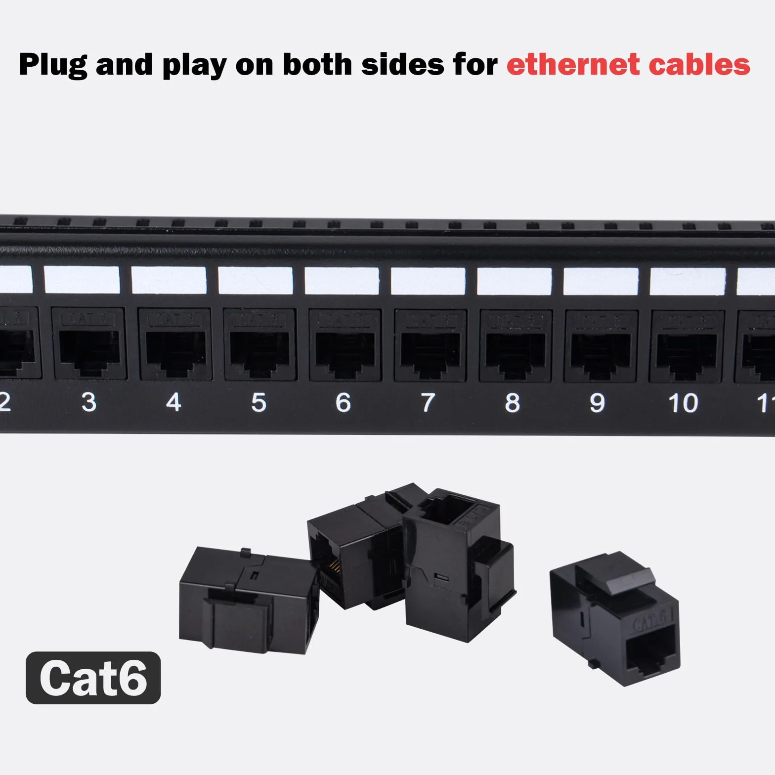 GeeekPi 12 puertos panel de conexión Cat6 1U montaje en rack con acoplador Keystone gestión de cables para DeskPi RackMate T1 T0 T2 Plus