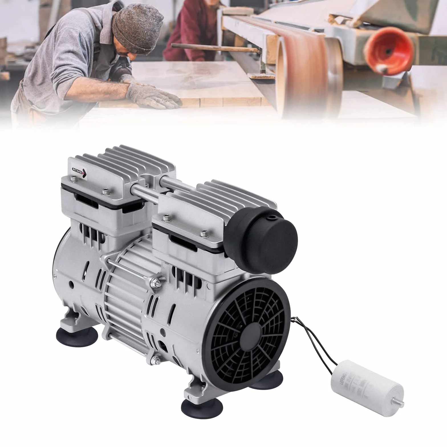 Bomba de vacío, 750 W, 1440 rpm, sin aceite, bomba de vacío para pruebas de estanqueidad, procesamiento de alimentos