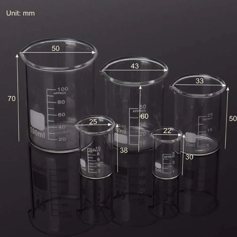 Vaso medidor graduado de vidrio borosilicato GG-17 5 ml a 3000 for uso en laboratorio(400ml)
