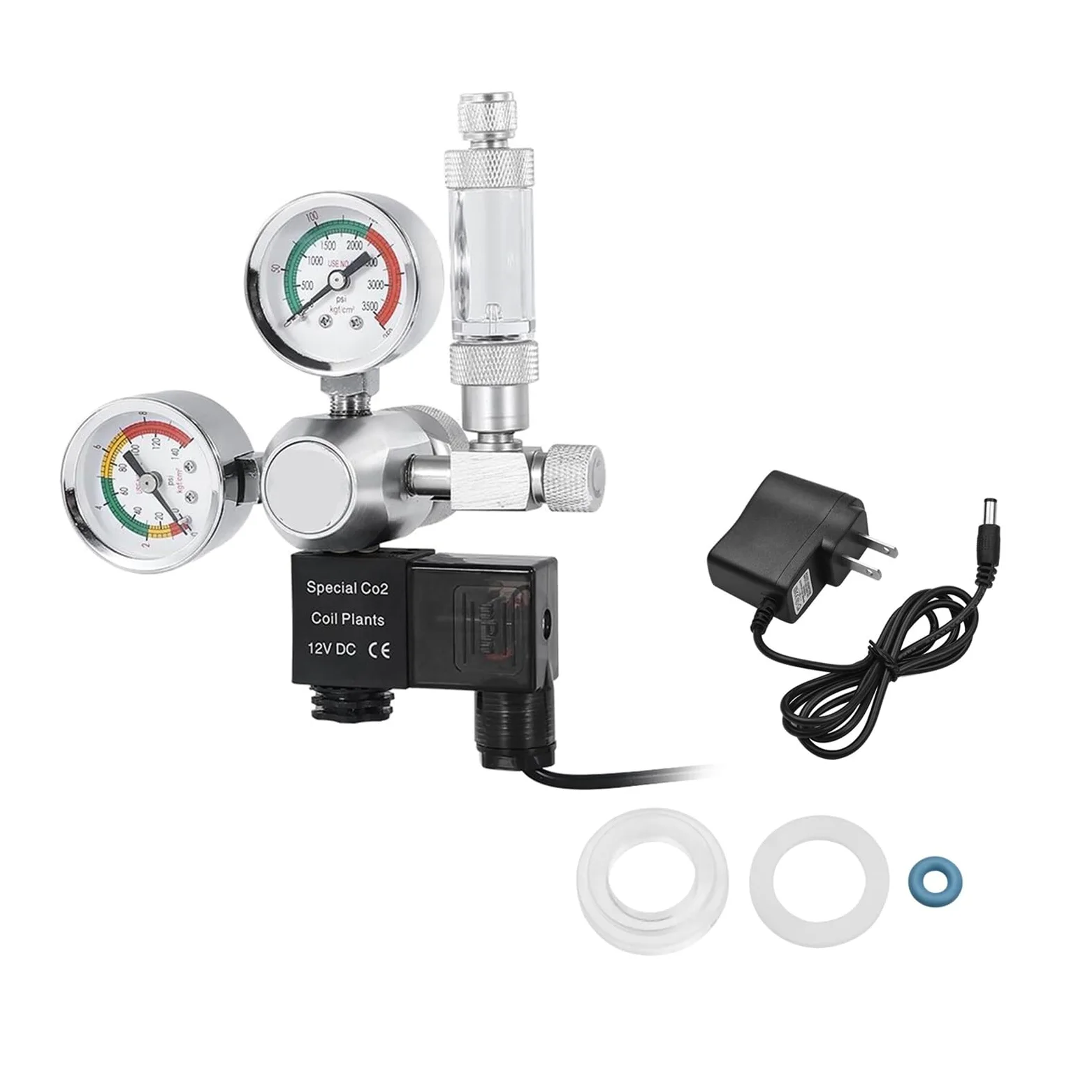 Regulador de CO2 for Acuario, regulador de dióxido de Carbono Resistente al Agua con medidores Grandes, solenoide Contador de Burbujas for Cilindro de Interfaz W21.8