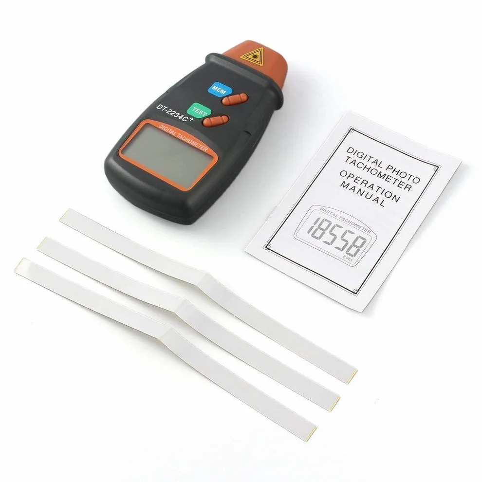 Tacómetro Digital Sin Contacto Láser Rango De Medición 2.5RPM~99.999RPM