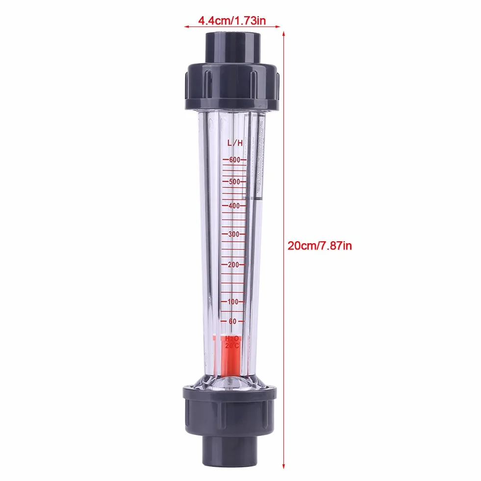 Akozon Rotameter Agua Líquida Medidor Flujo LZS-15 60-600L/H